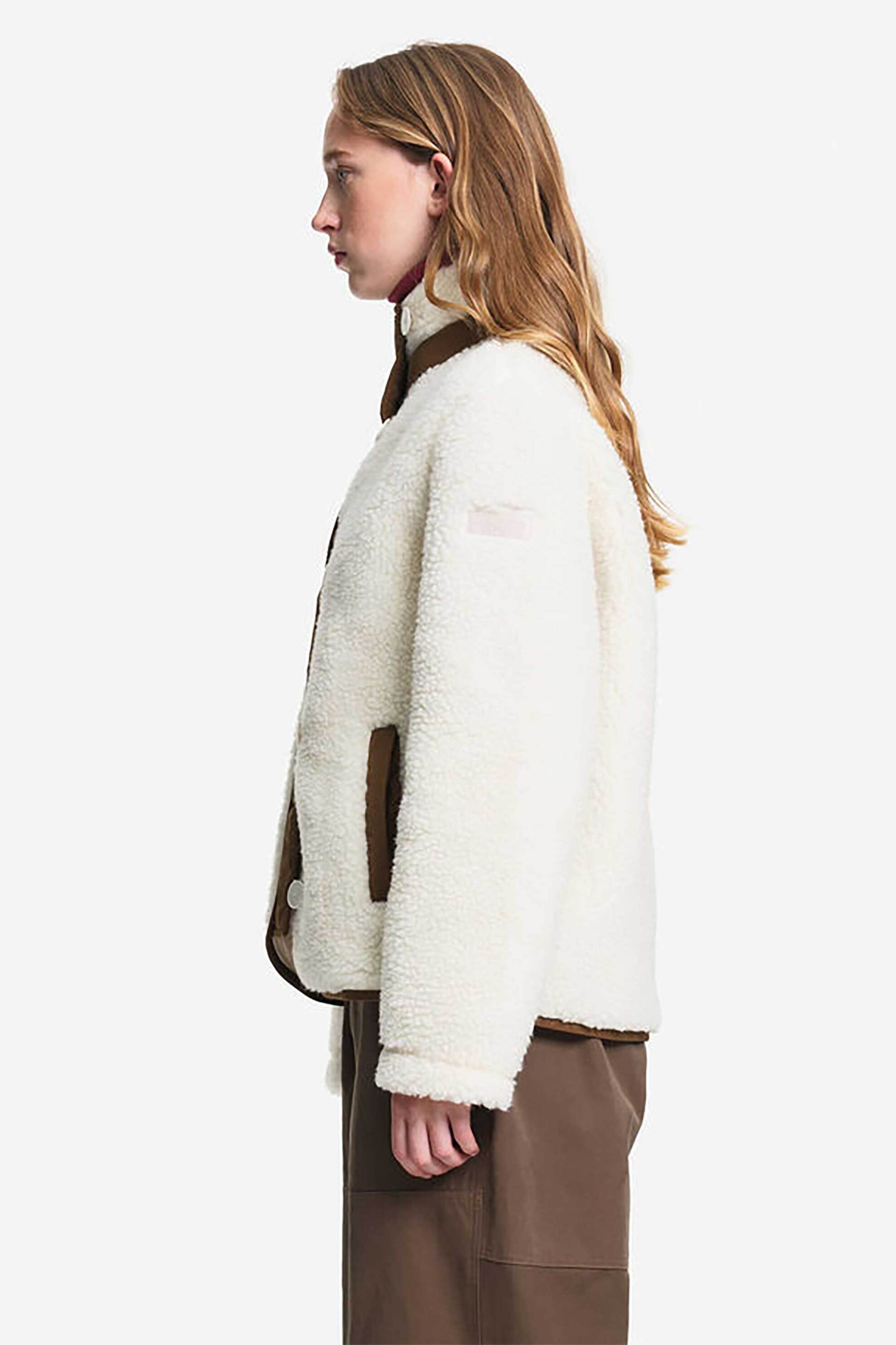 AIGLE Aigle γυναικείο jacket από μαλλί με επένδυση sherpa - AIW26WFLE006 Εκρού - 4