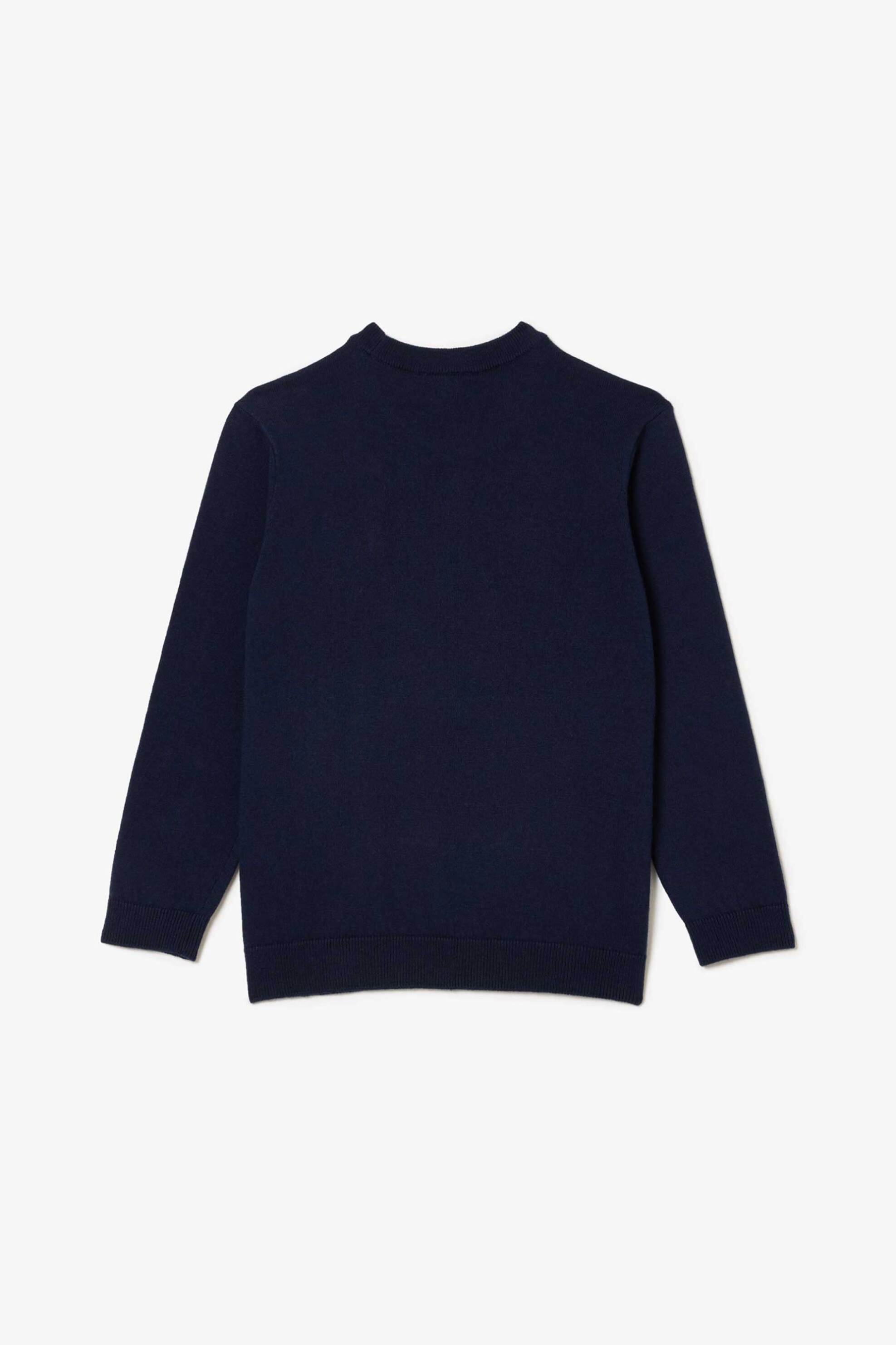 Lacoste παιδικό πουλόβερ μονόχρωμο με λογότυπο στο στήθος - AJ1121 Μπλε Σκούρο φωτογραφία