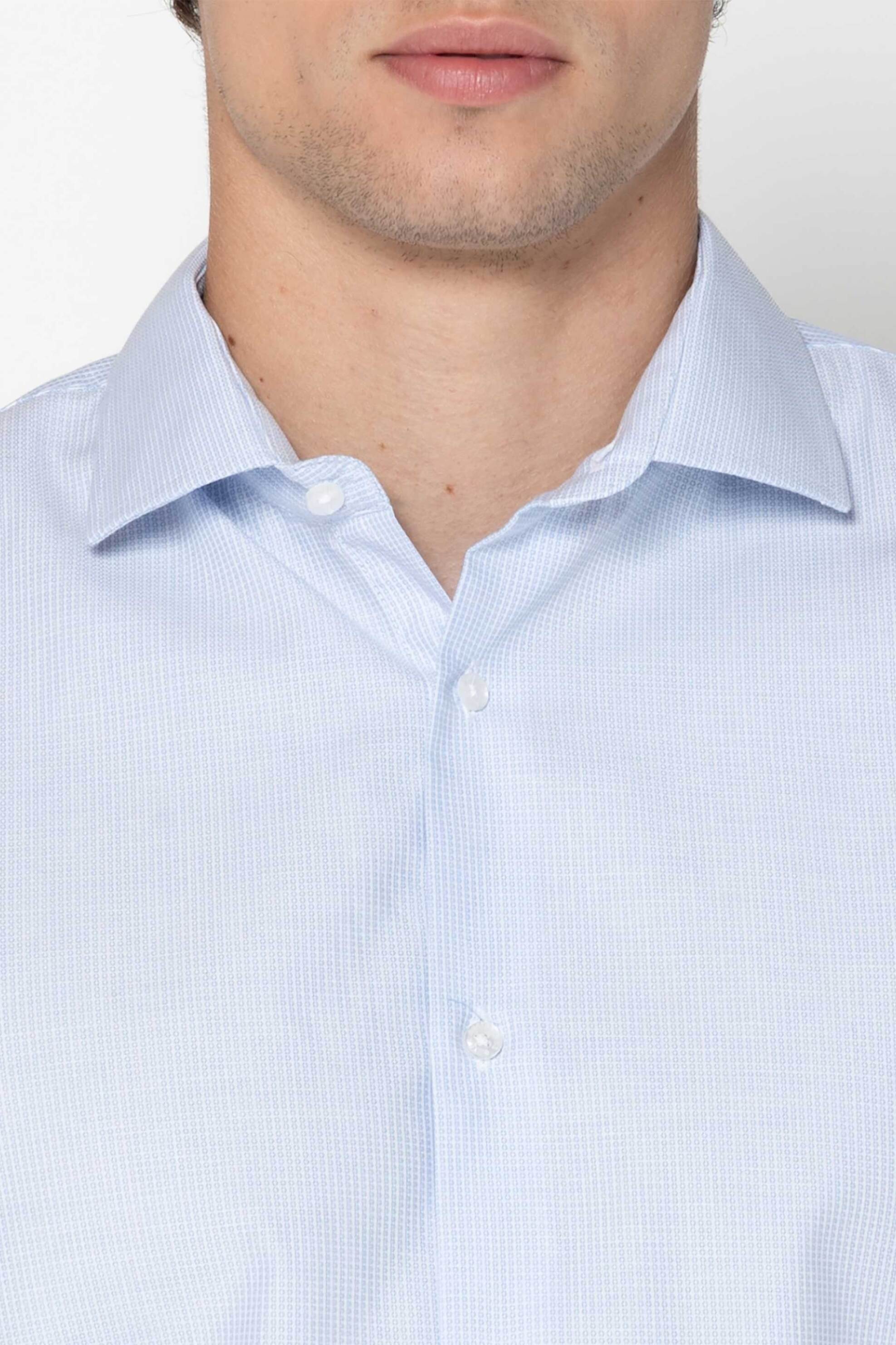 The Bostonians ανδρικό πουκάμισο με μικροσχέδιο Custom Fit "Dobby" - ANP2462 Μπλε Ανοιχτό φωτογραφία
