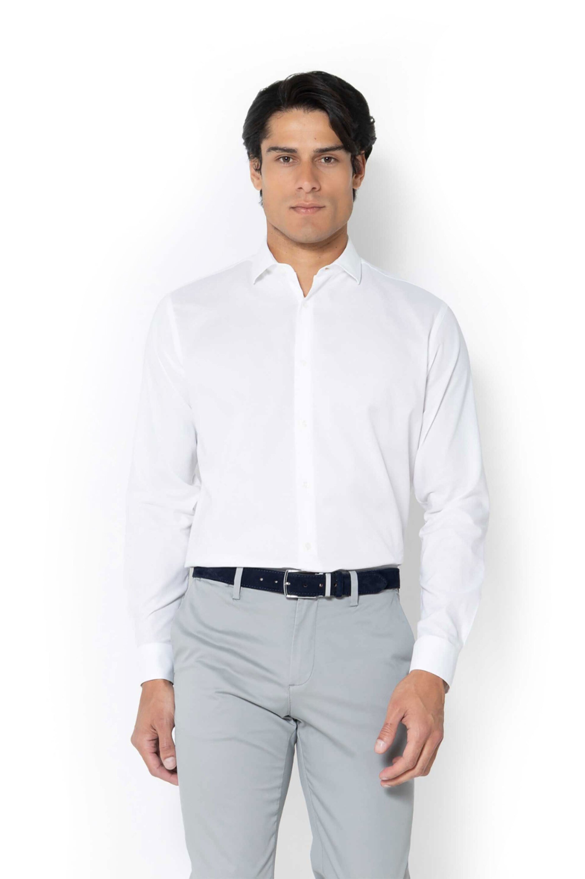 The Bostonians ανδρικό πουκάμισο με ψιλό ριγέ σχέδιο Custom Fit "Acorn Poplin" - ANS4836 Λευκό