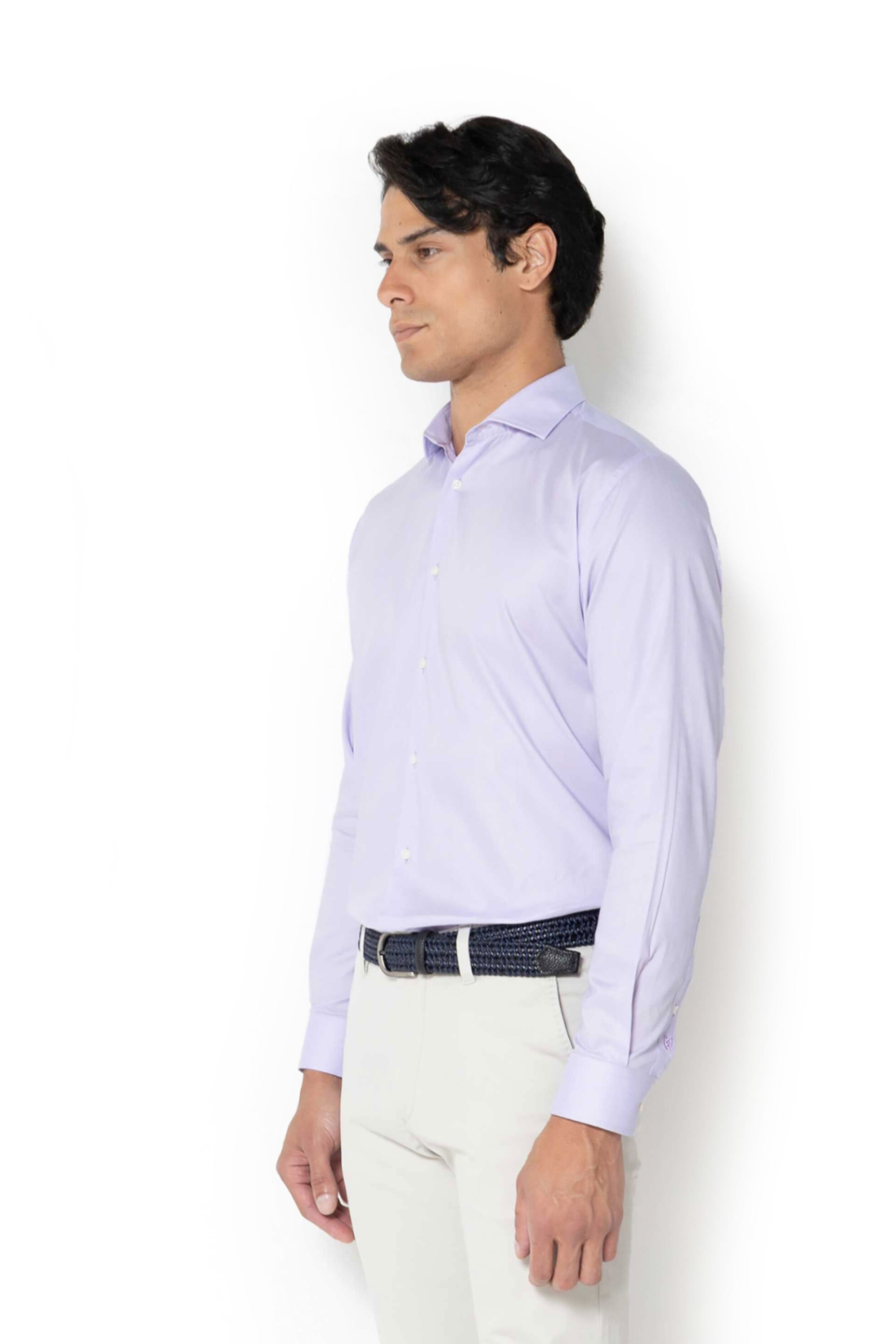 The Bostonians ανδρικό πουκάμισο με ψιλό ριγέ σχέδιο Custom Fit "Acorn Poplin" - ANS4836 Λιλά φωτογραφία