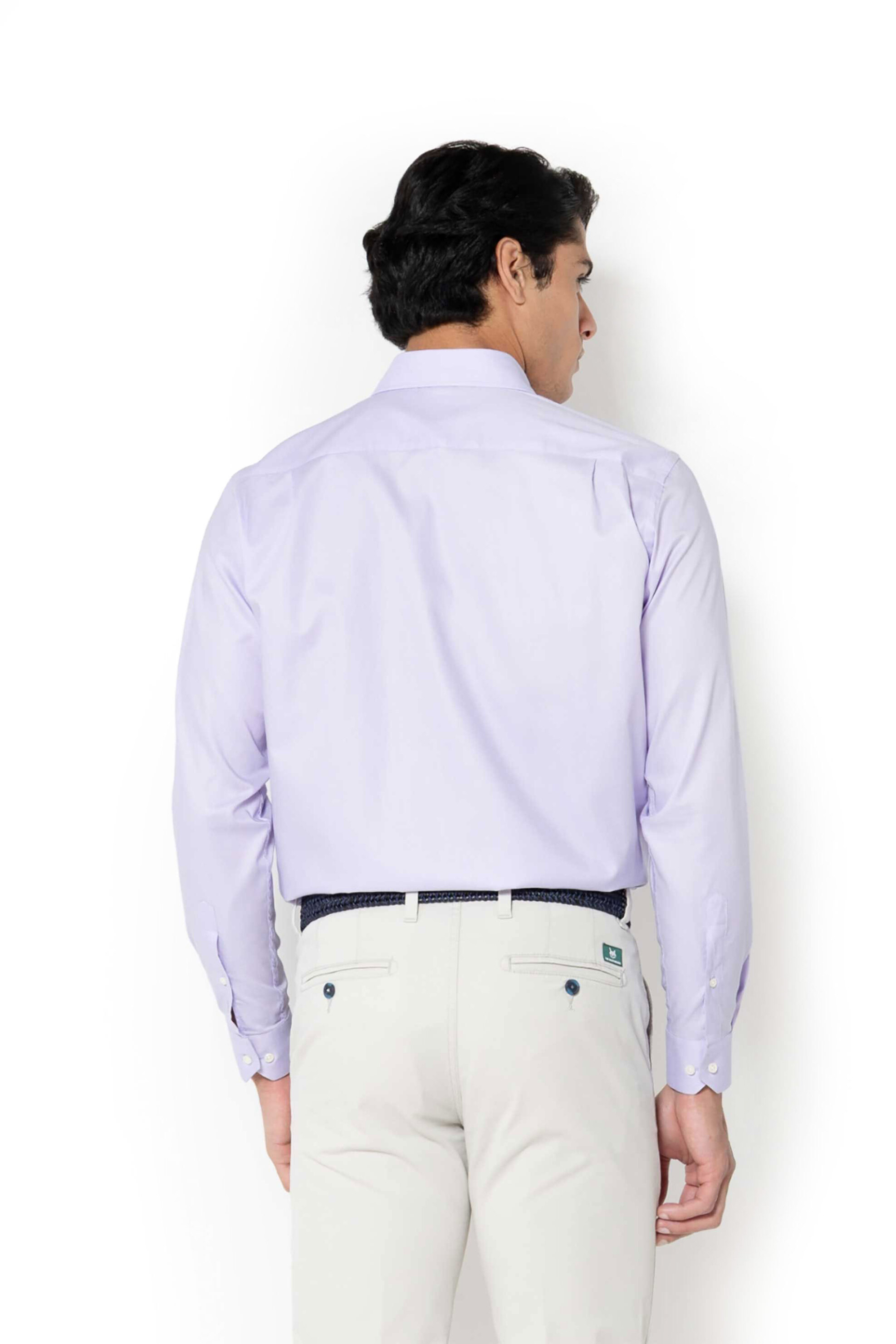 The Bostonians ανδρικό πουκάμισο με ψιλό ριγέ σχέδιο Custom Fit "Acorn Poplin" - ANS4836 Λιλά φωτογραφία