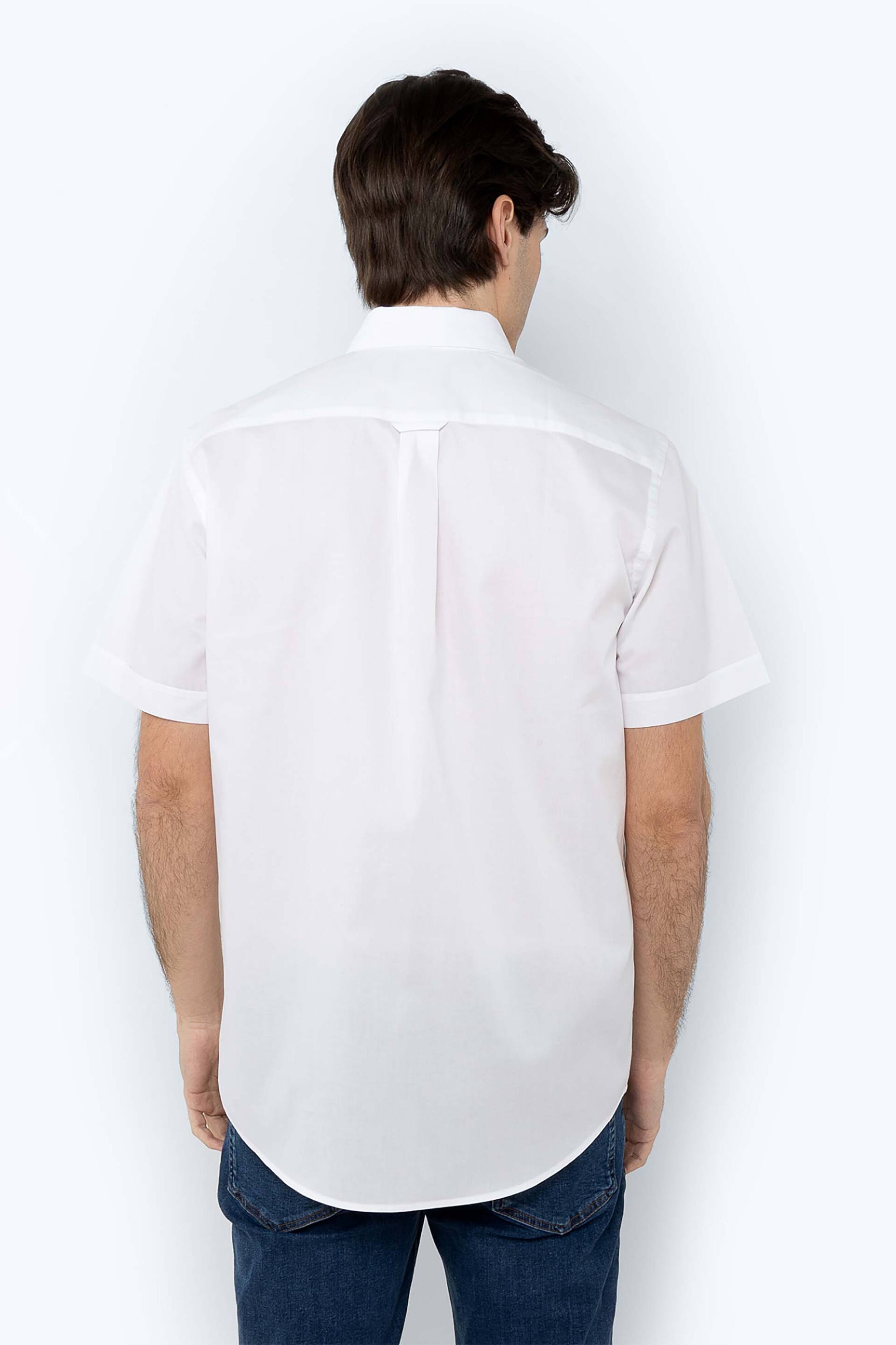 The Bostonians Ανδρικό Κοντομάνικο Πουκάμισο Button Down Regular Fit Fil A - Bap0000 Λευκό