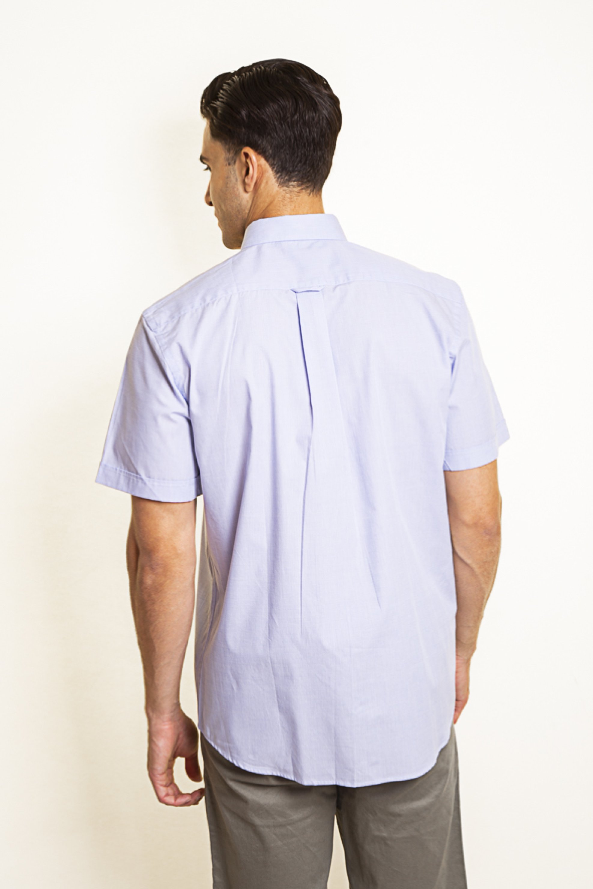 The Bostonians Ανδρικό Κοντομάνικο Πουκάμισο Button Down Regular Fit Fil A - Bap0000 Σιελ