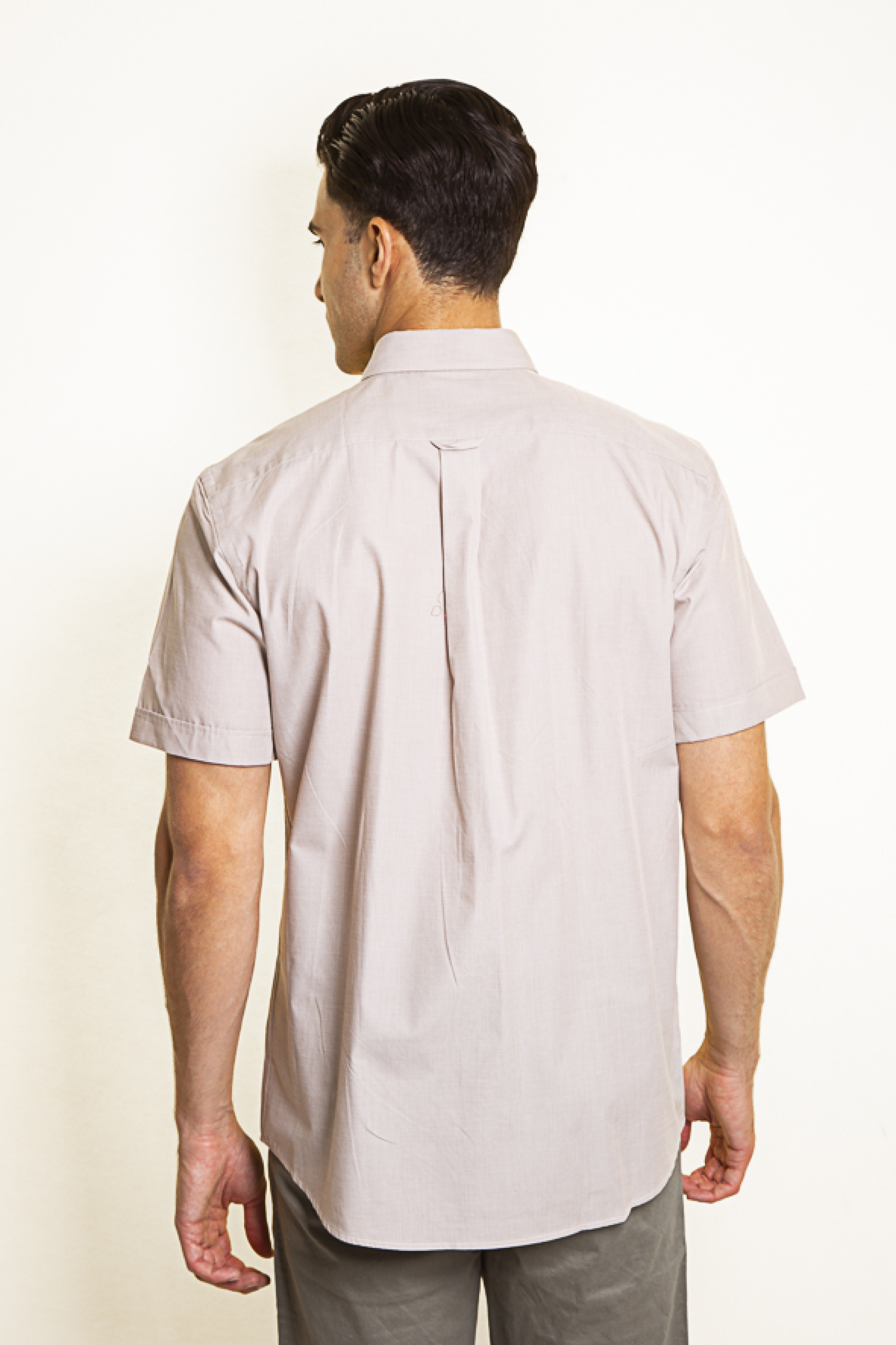 The Bostonians Ανδρικό Κοντομάνικο Πουκάμισο Button Down Regular Fit Fil A - Bap0000 Μπεζ