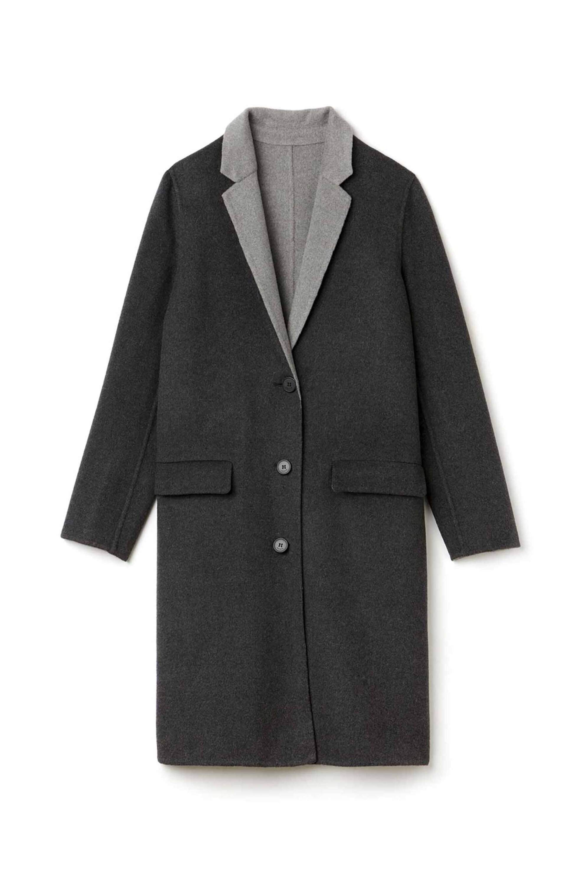 Lacoste γυναικείο παλτό μονόχρωμο με τσέπες και άνοιγμα πίσω - BF9608 Ανθρακί φωτογραφία