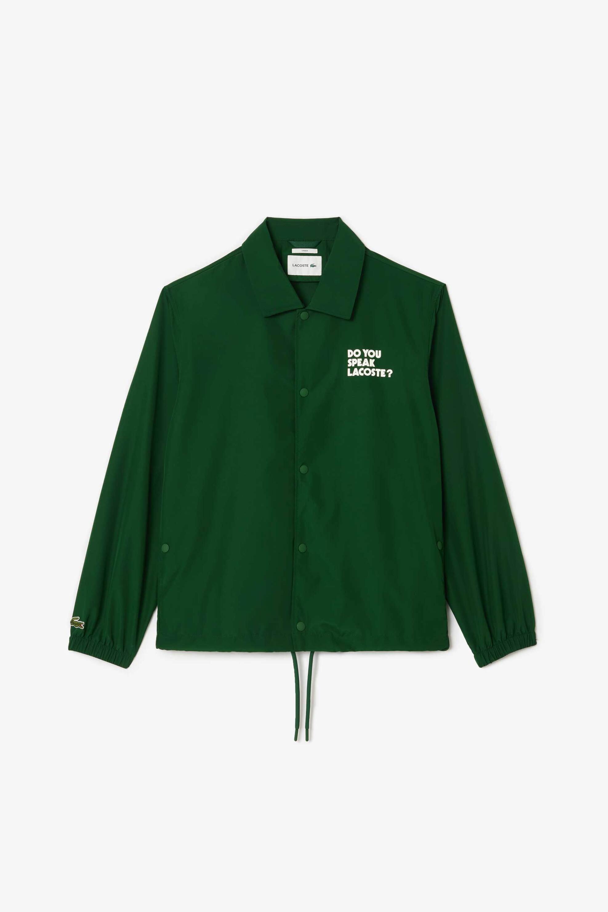 Ανδρική Μόδα > Ανδρικά Ρούχα > Ανδρικά Μπουφάν & Παλτό > Ανδρικά Μπουφάν Lacoste ανδρικό jacket μονόχρωμο με contrast letterings και ελαστικά τελειώματα - BH0123 Πράσινο Σμαραγδί