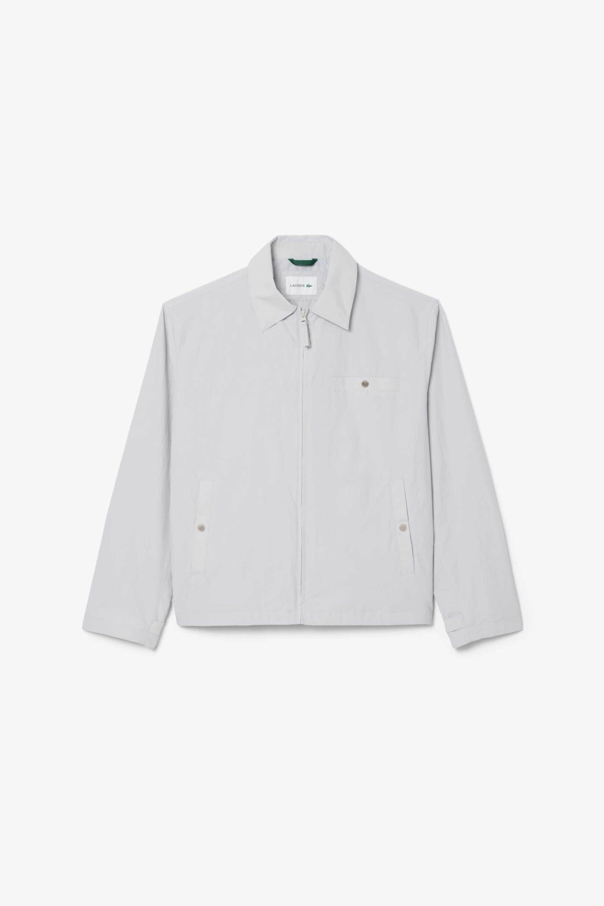 Lacoste Ανδρικό Αδιάβροχο Jacket με Γιακά - Bh1205 Γκρι Ανοιχτό