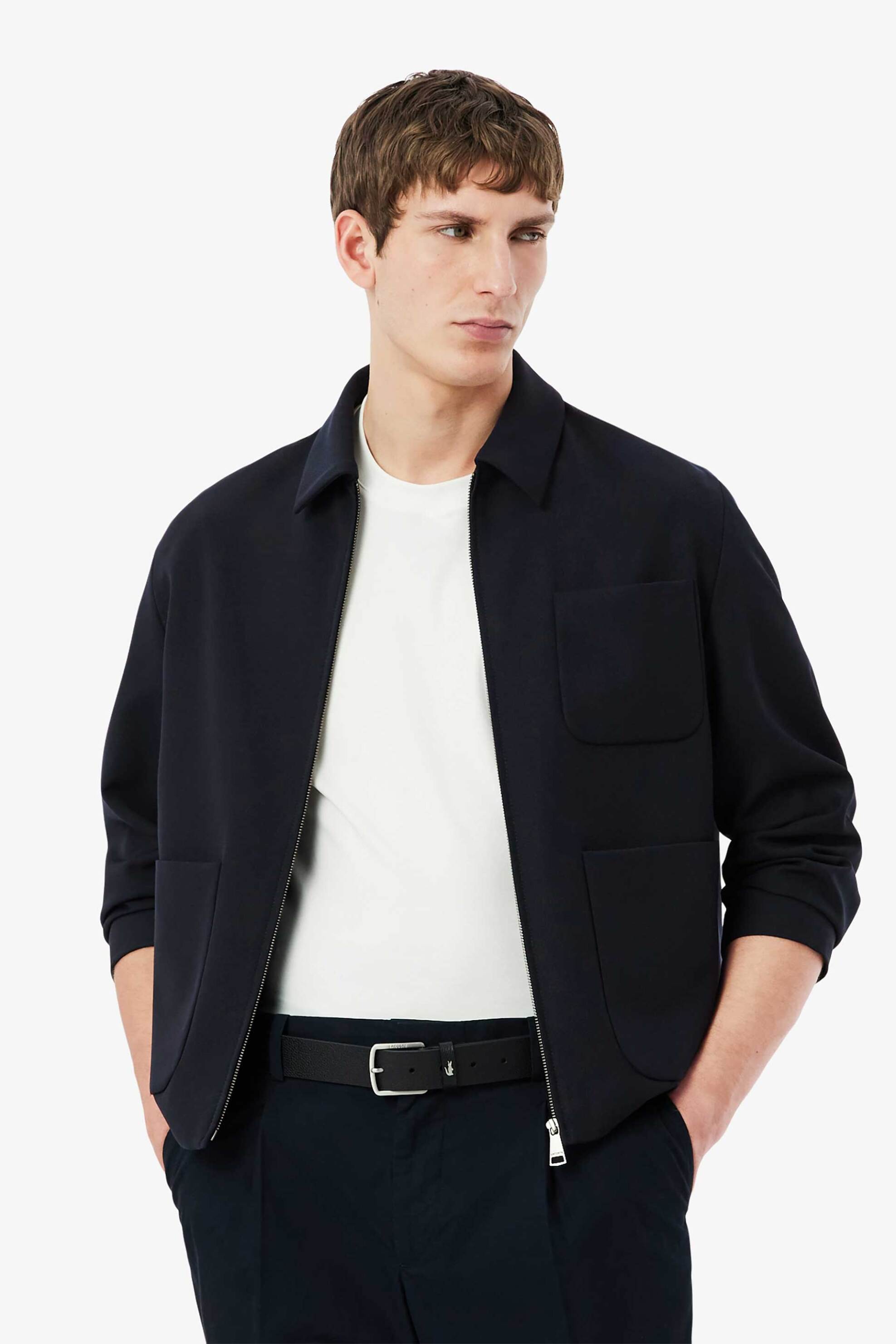 Lacoste ανδρικό jacket με γιακά και περιεκτικότητα σε μαλλί - BH1248 Μπλε Σκούρο