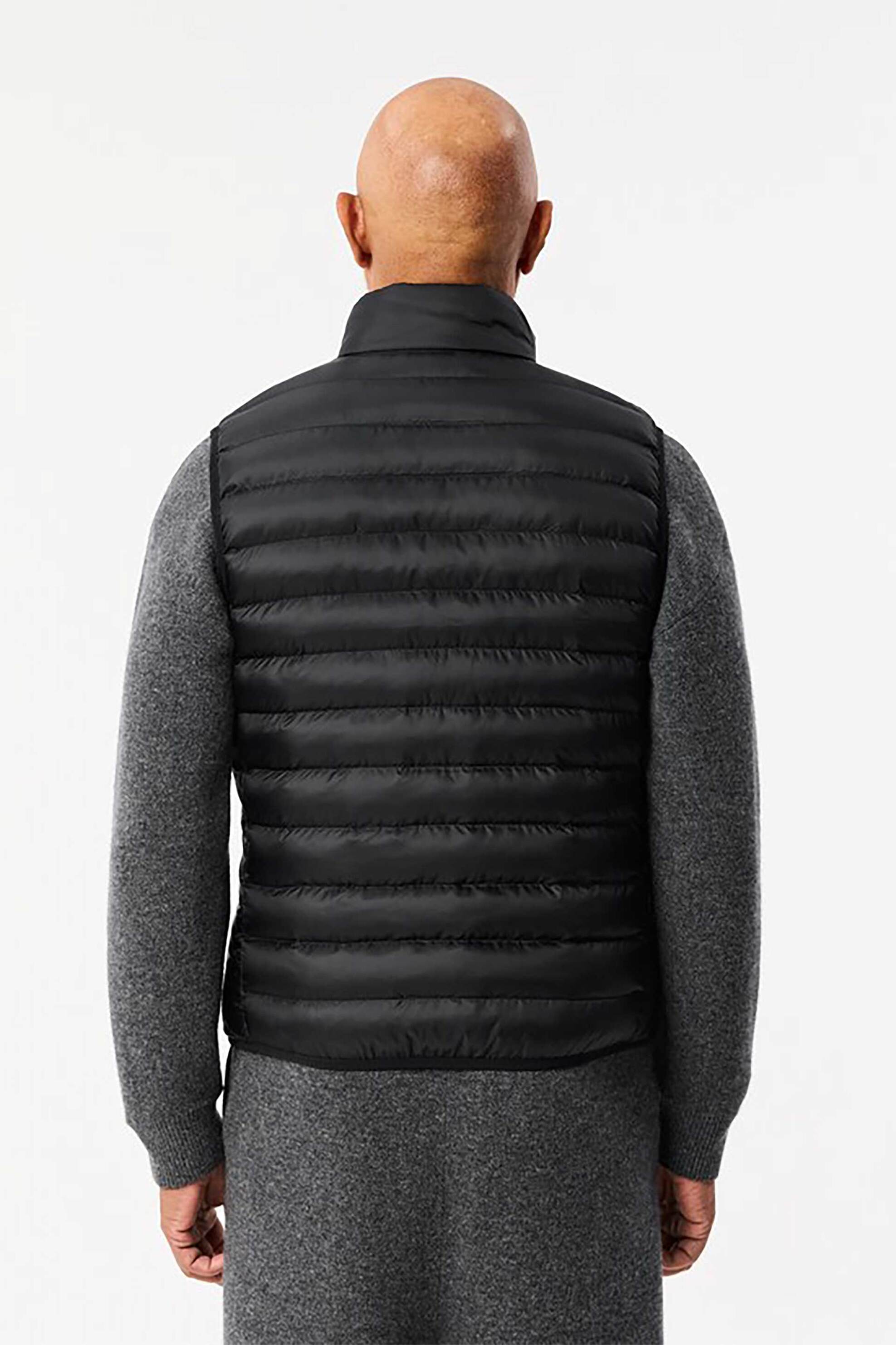 Lacoste ανδρικό αμάνικο μπουφάν αδιάβροχο με καπιτονέ σχέδιο και κεντημένο λογότυπο - BH2886-00 Μαύρο φωτογραφία