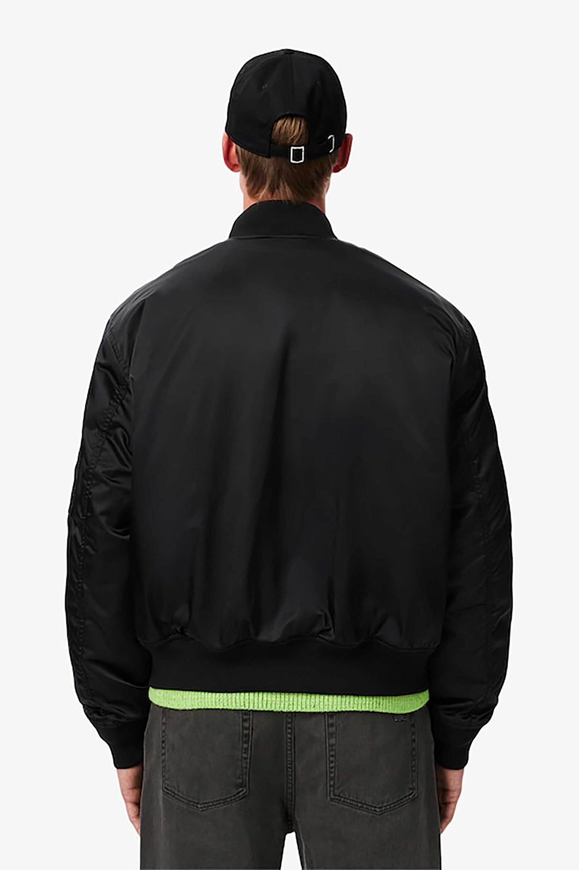 Lacoste ανδρικό αδιάβροχο bomber jacket με κεντημένο λογότυπο - BH2899-00 Μαύρο φωτογραφία