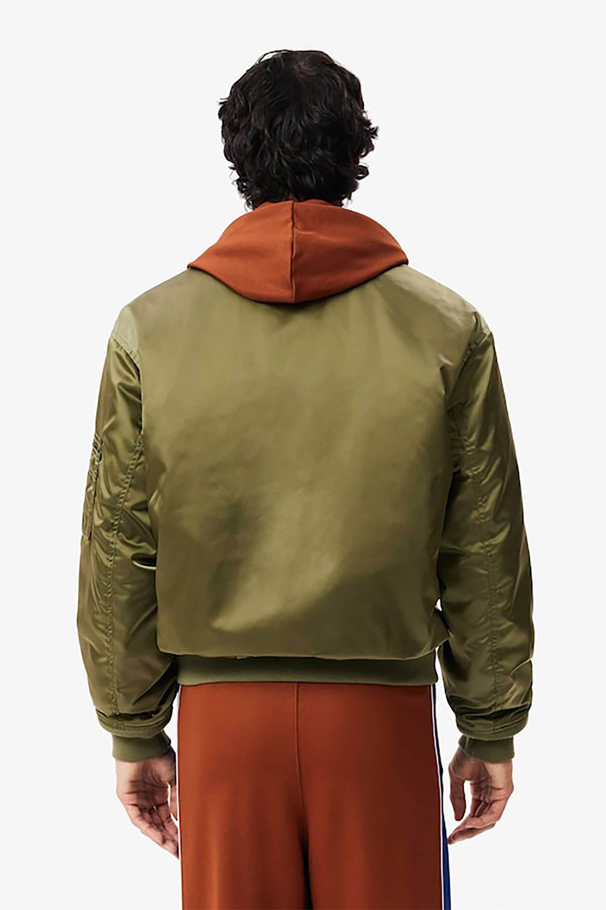 Lacoste ανδρικό αδιάβροχο bomber jacket με κεντημένο λογότυπο - BH2899-00 Λαδί φωτογραφία