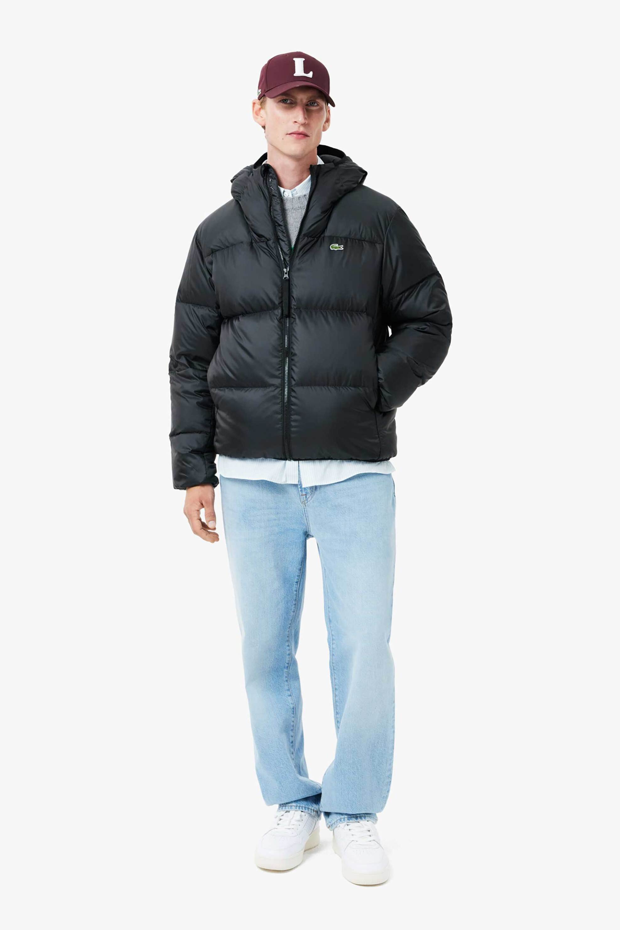 Lacoste ανδρικό αδιάβροχο μπουφάν με κουκούλα και καπιτονέ σχέδιο - BH2905-00 Μαύρο φωτογραφία