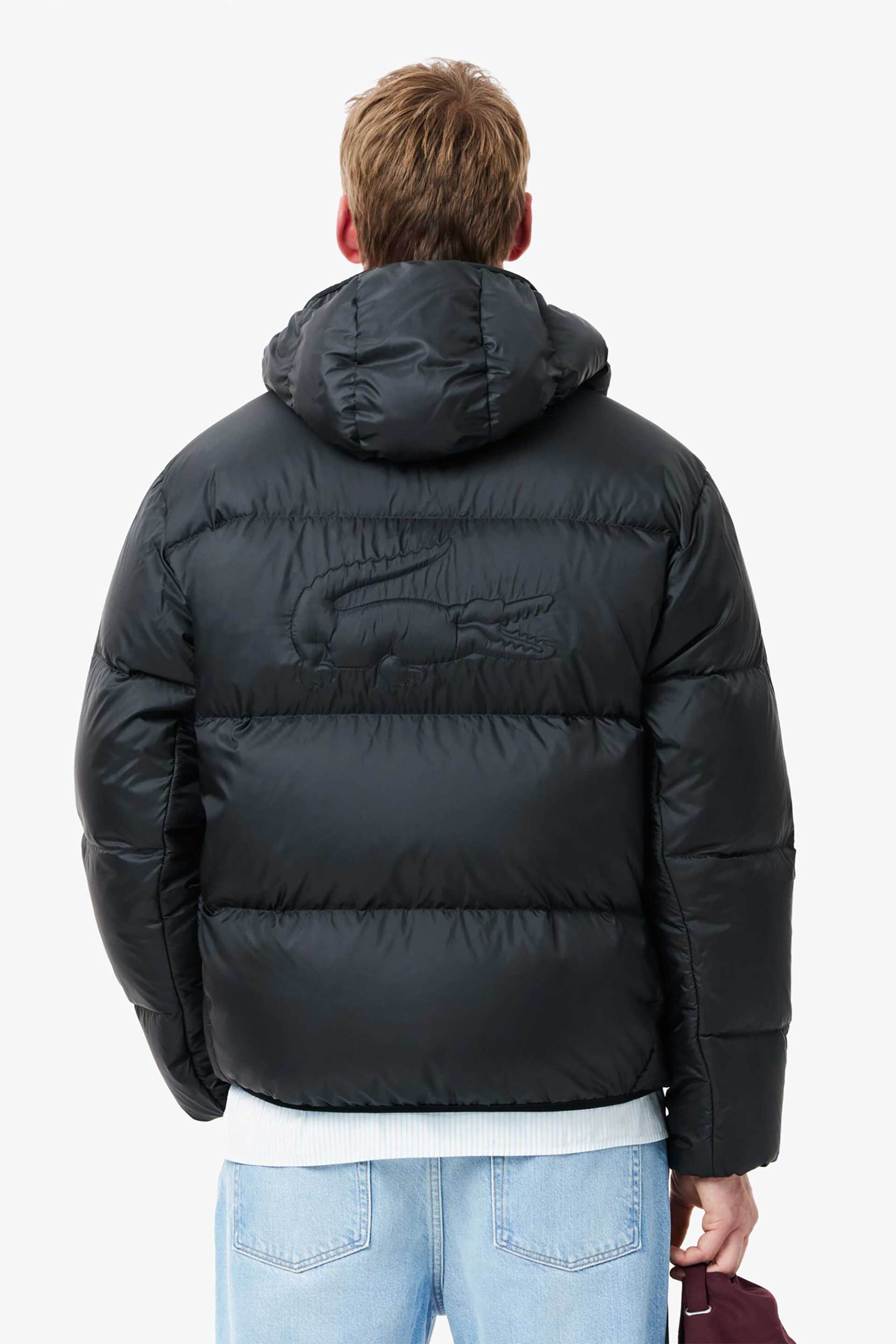 Lacoste ανδρικό αδιάβροχο μπουφάν με κουκούλα και καπιτονέ σχέδιο - BH2905-00 Μαύρο φωτογραφία