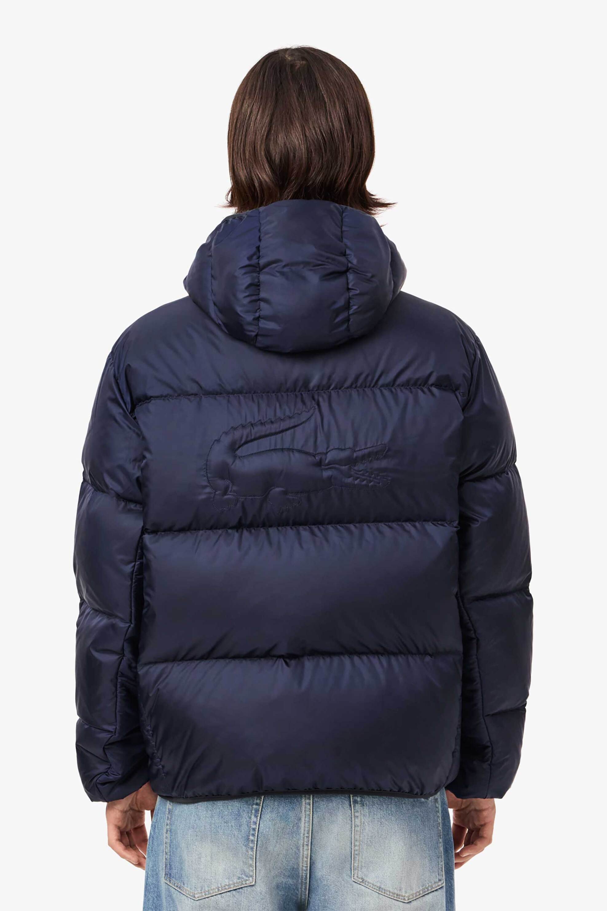 Lacoste ανδρικό αδιάβροχο μπουφάν με κουκούλα και καπιτονέ σχέδιο - BH2905-00 Μπλε Σκούρο φωτογραφία