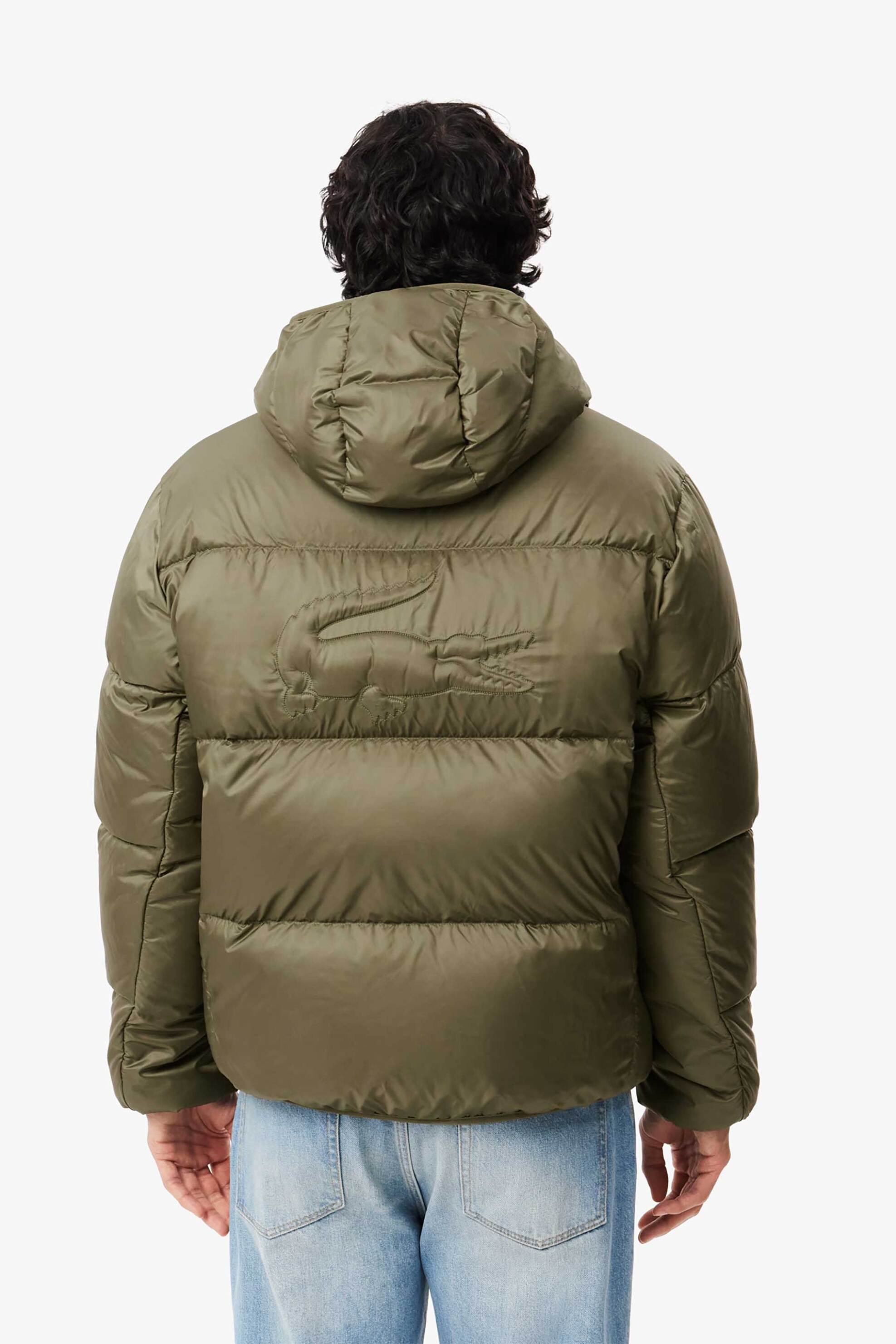 Lacoste ανδρικό αδιάβροχο μπουφάν με κουκούλα και καπιτονέ σχέδιο - BH2905-00 Λαδί φωτογραφία