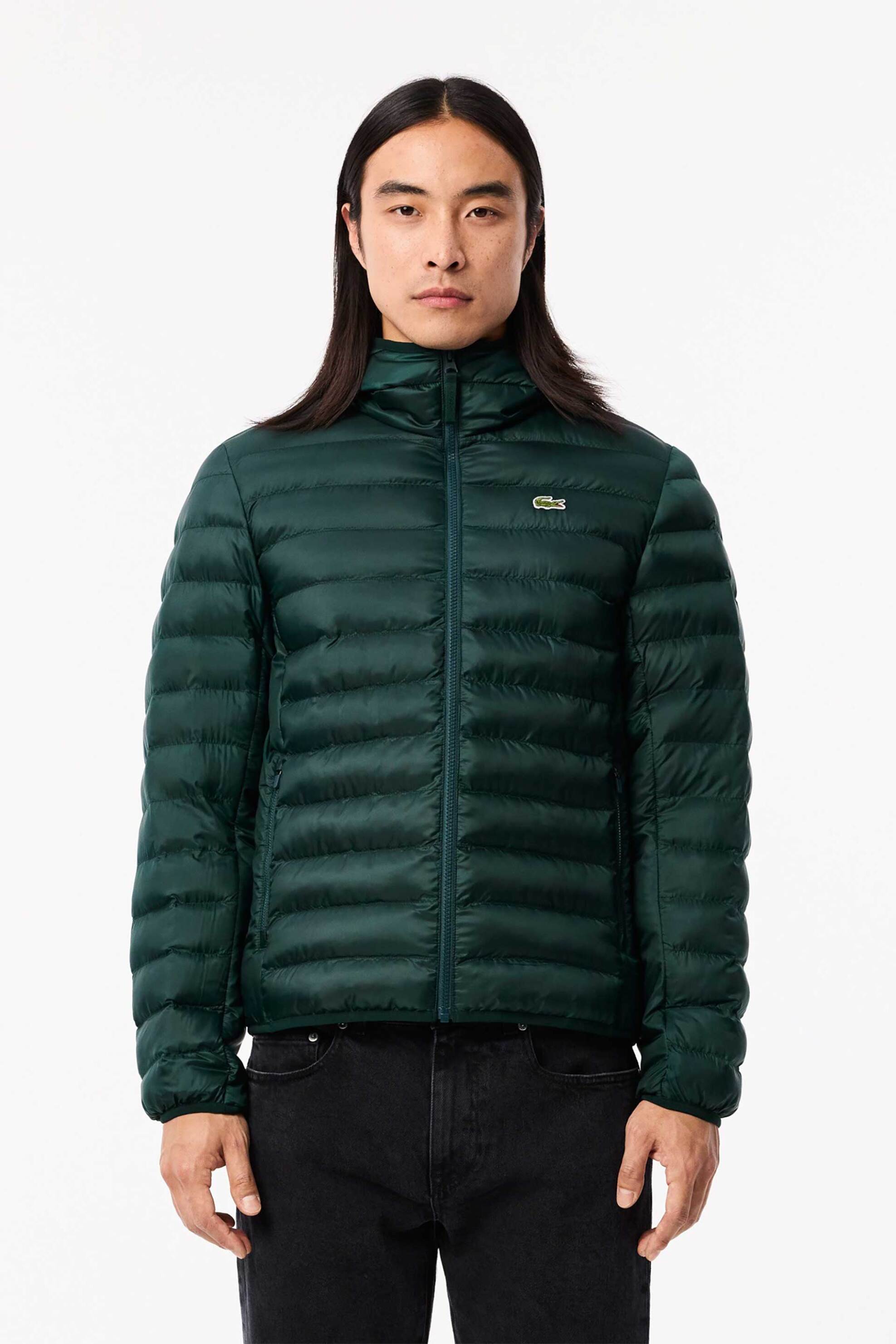 Lacoste ανδρικό αδιάβροχο μπουφάν με κουκούλα, καπιτονέ σχέδιο και κεντημένο λογότυπο - BH2909-00 Κυπαρισσί