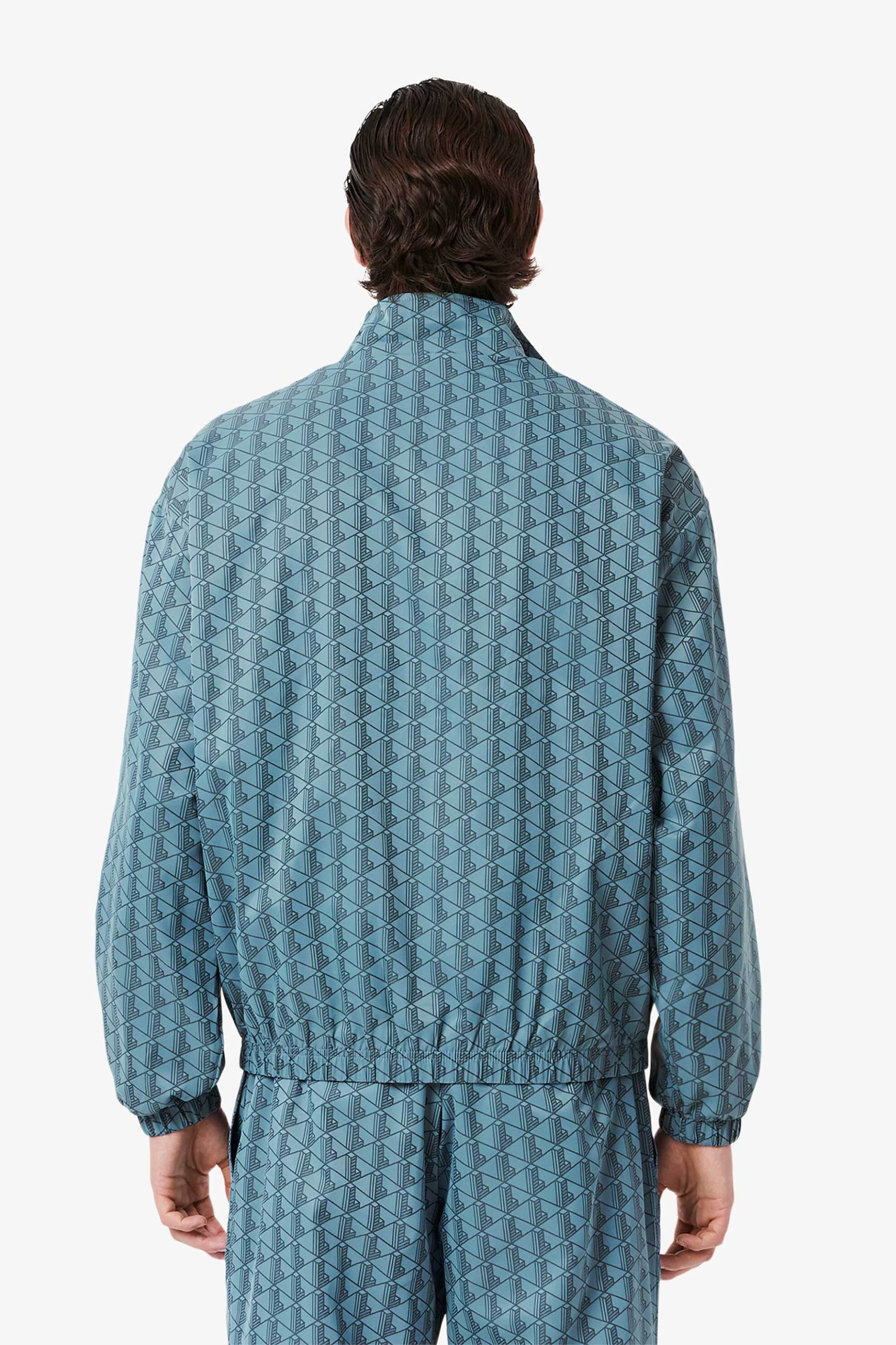 Lacoste ανδρικό jacket αδιάβροχο με all-over monogram print και κεντημένο λογότυπο - BH8902-00 Μπλε Ανοιχτό φωτογραφία