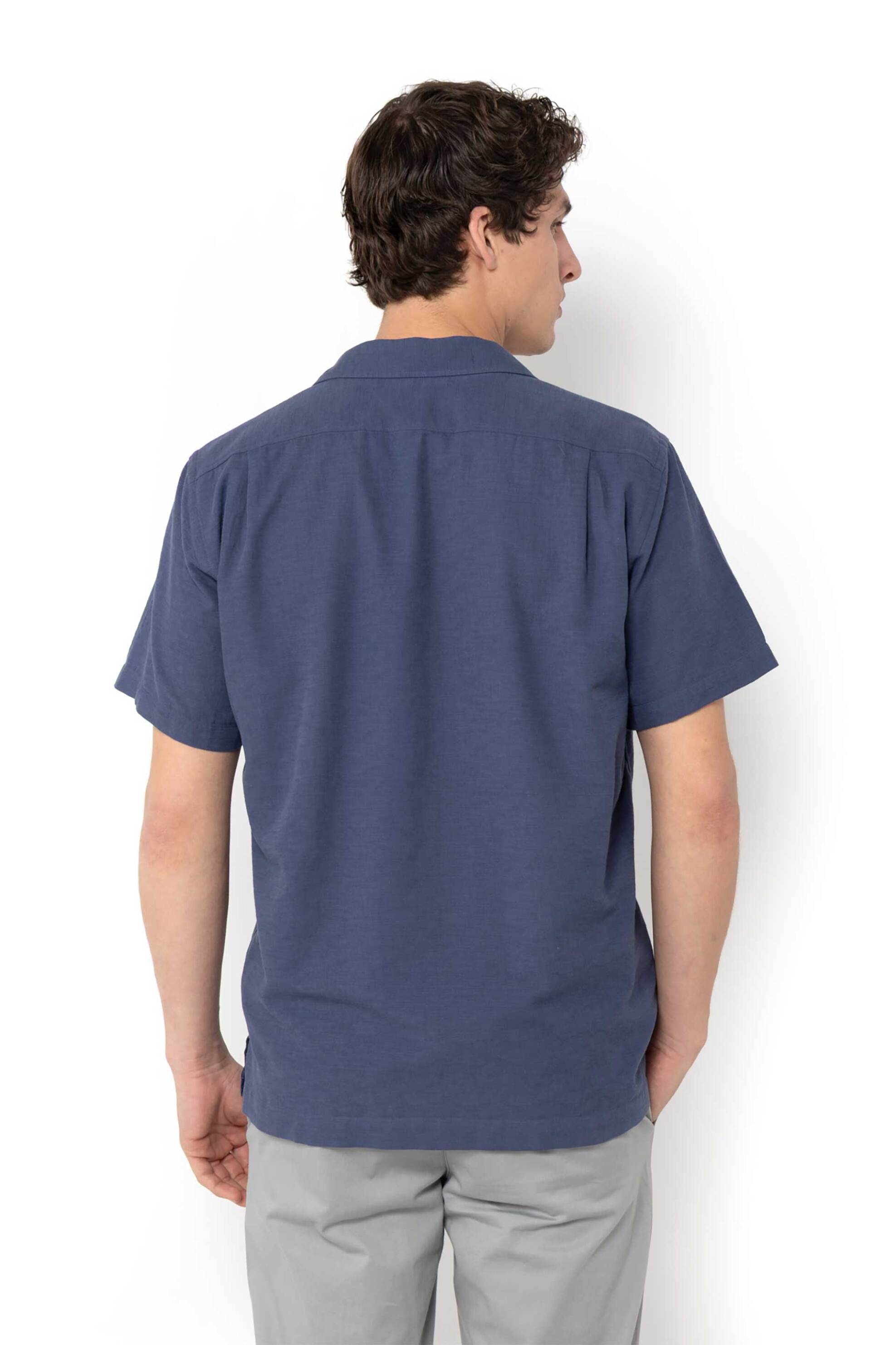 The Bostonians Ανδρικό Κοντομάνικο Πουκάμισο Flama Custom Fit - Blp2487 Μπλε
