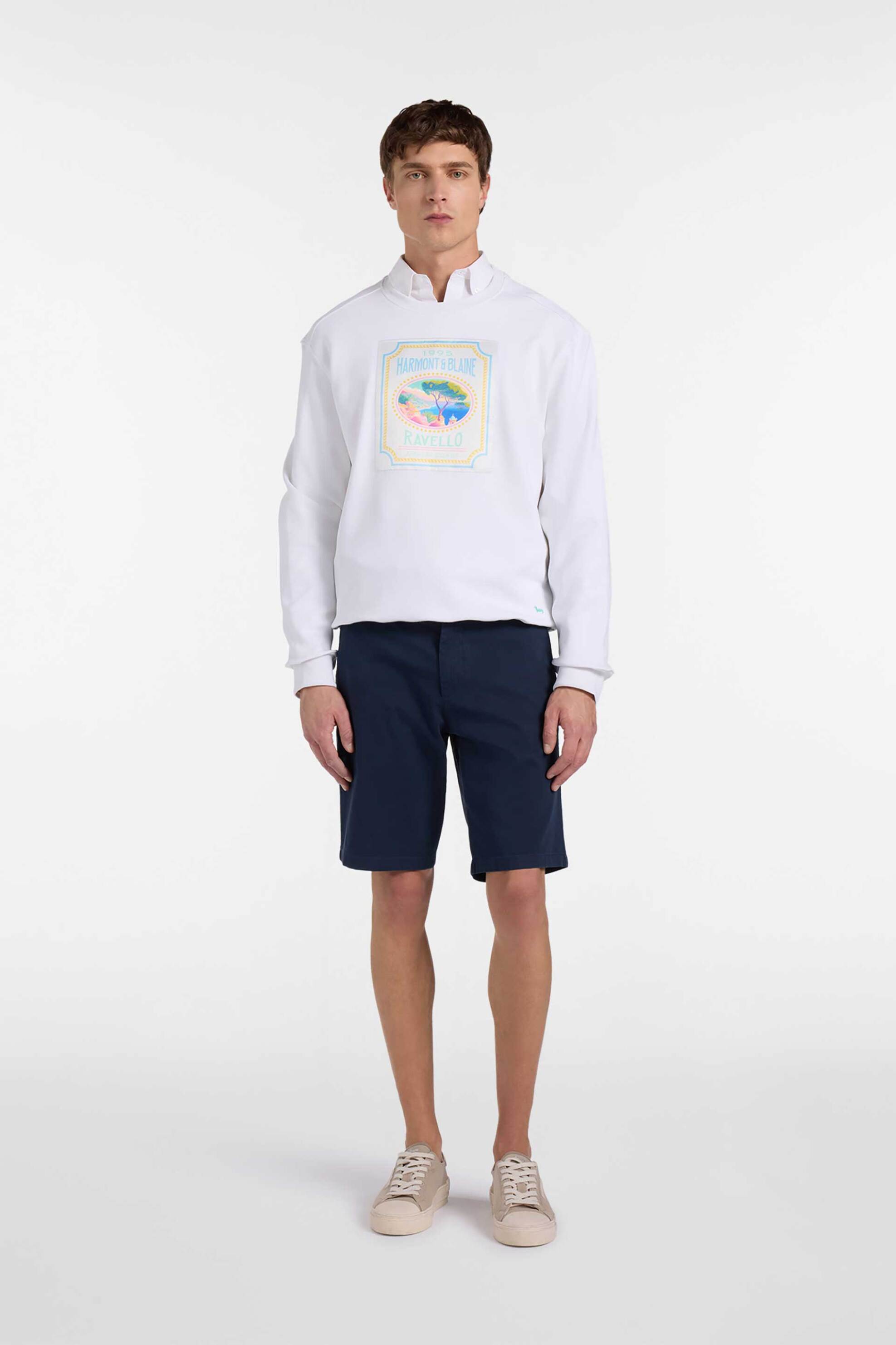 Harmont & Blaine ανδρική βερμούδα chino Regular Fit - BRQ022053560 Μπλε Σκούρο