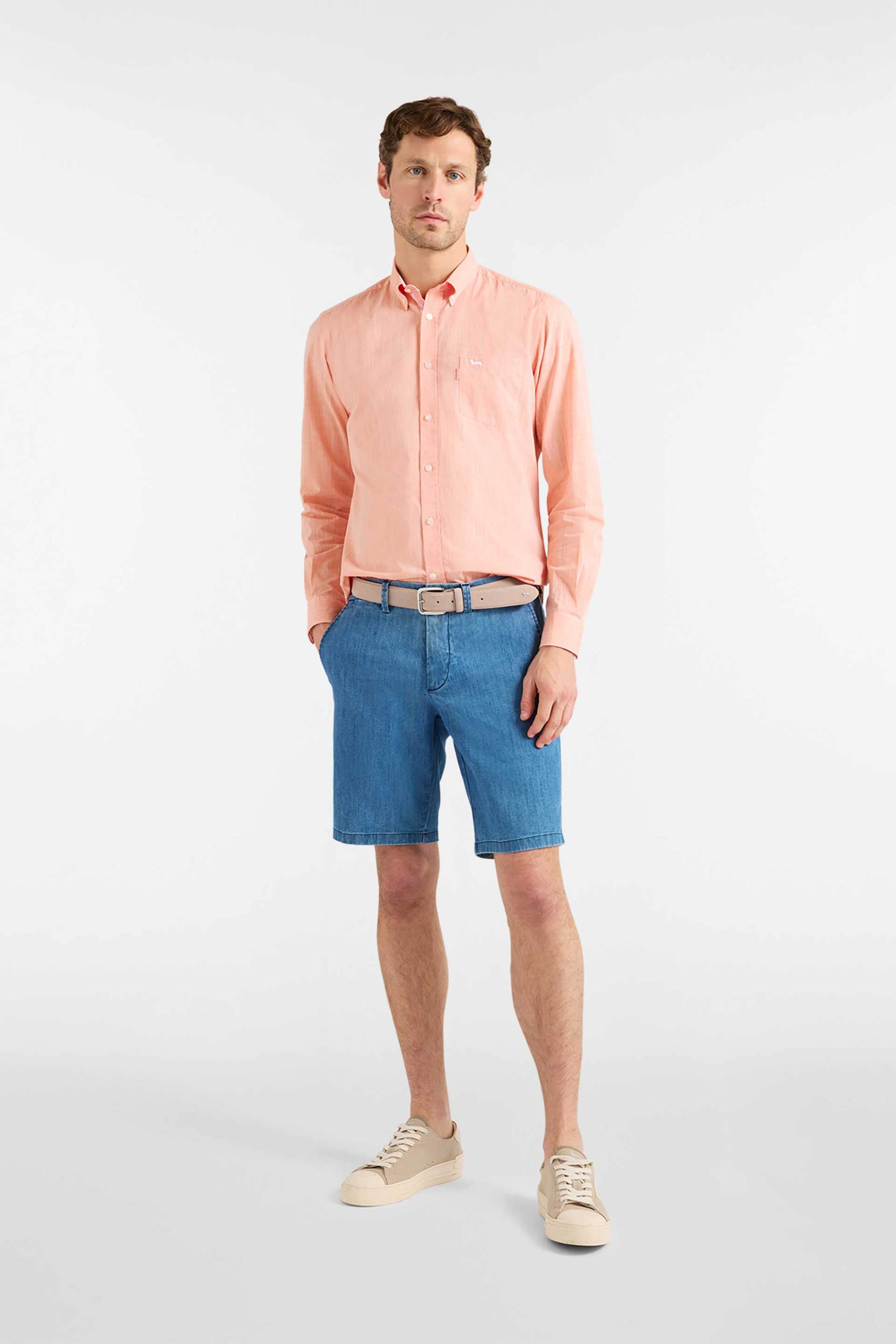 Harmont & Blaine ανδρική denim βερμούδα Regular Fit - BRQ025059465C58 Denim Blue