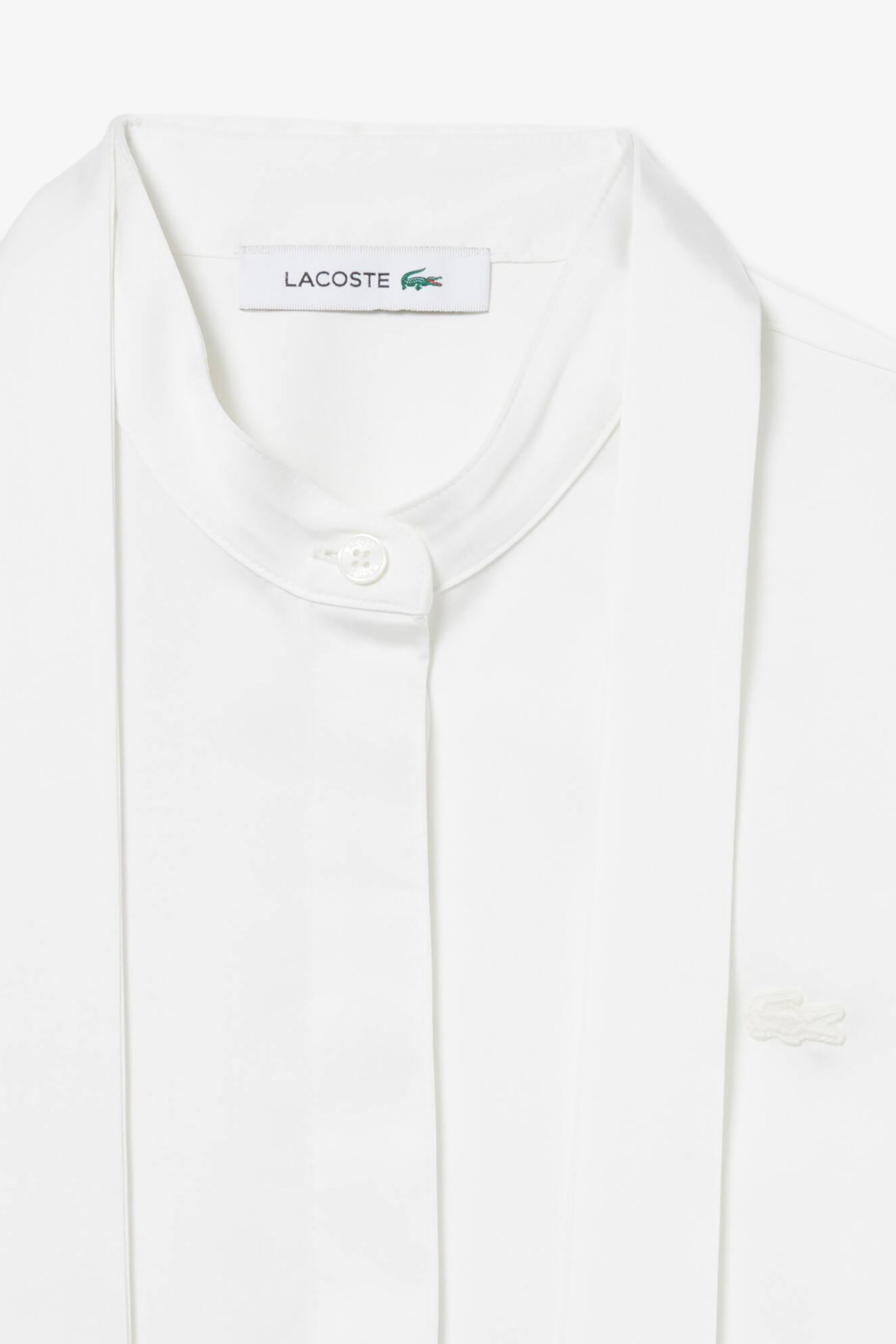 Lacoste Γυναικείο Πουκάμισο Σατέν με All-Over Tennis Ball Print Και Λογότυπο Regular Fit - Cf2626 Λευκό