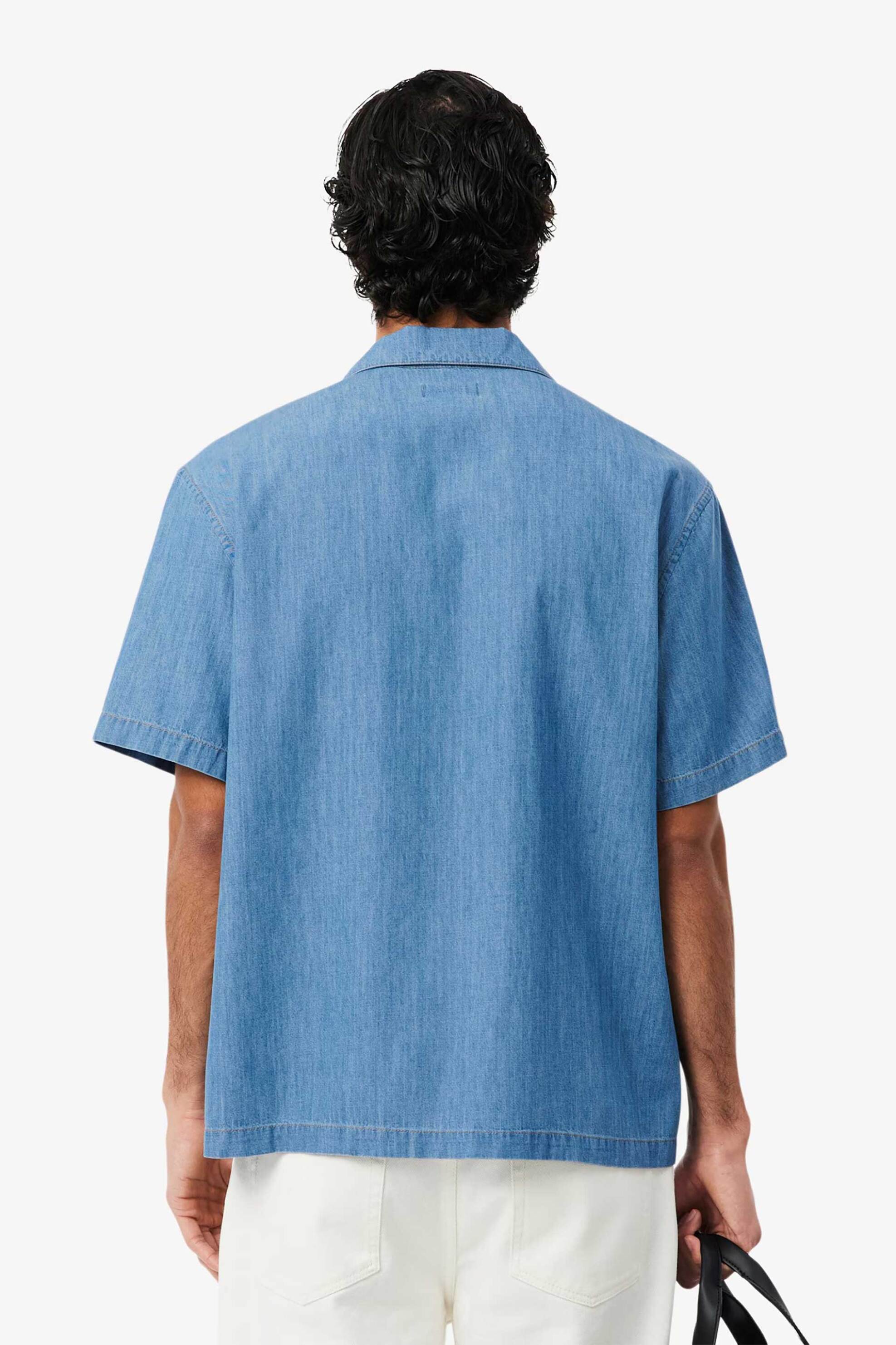 Lacoste Ανδρικό Denim Πουκάμισο με Τσέπη Και Λογότυπο Relaxed Fit - Ch1869 Blue