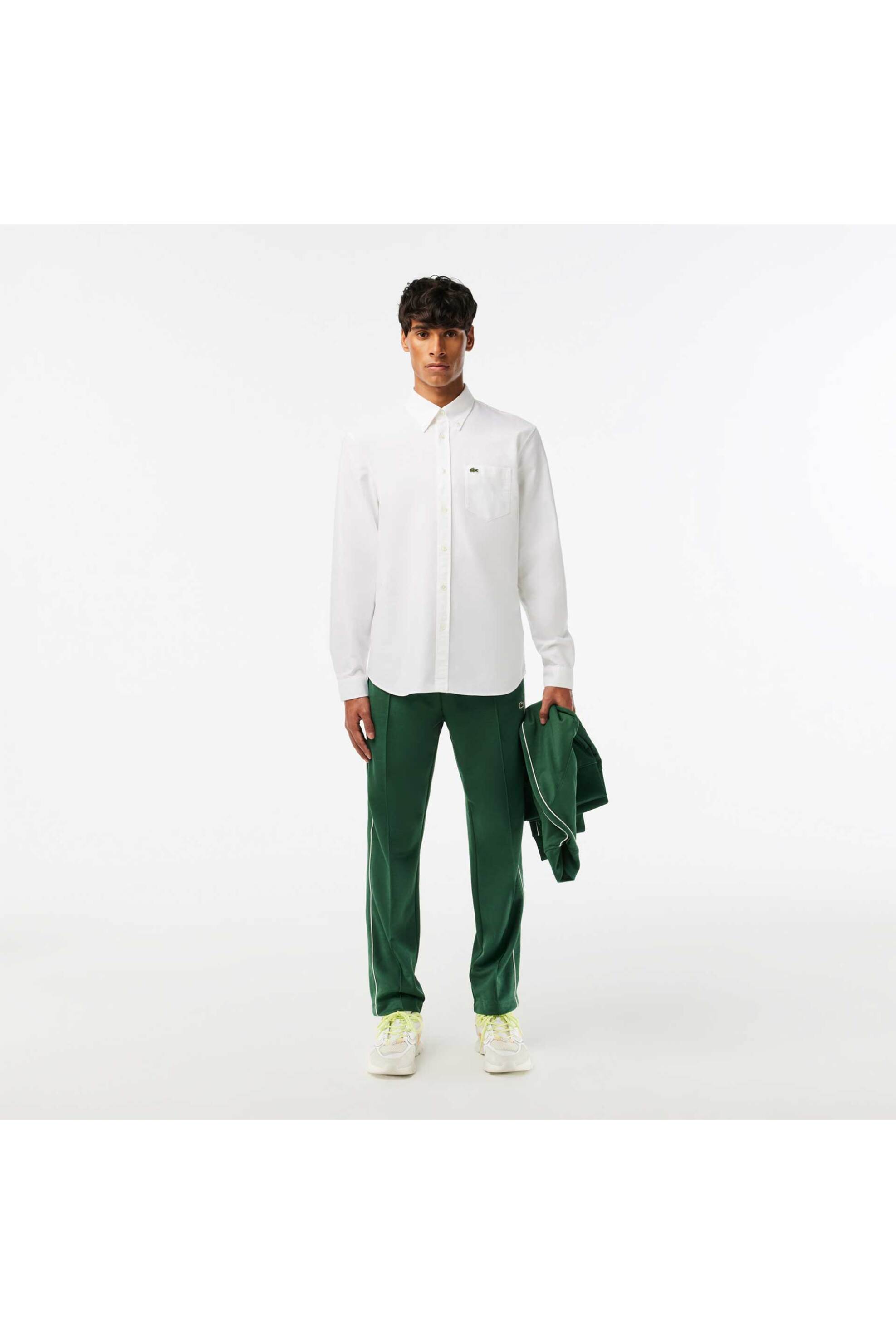 Lacoste ανδρικό πουκάμισο oxford button down με τσέπη και κεντημένο λογότυπο Regular Fit - CH1911 Λευκό φωτογραφία