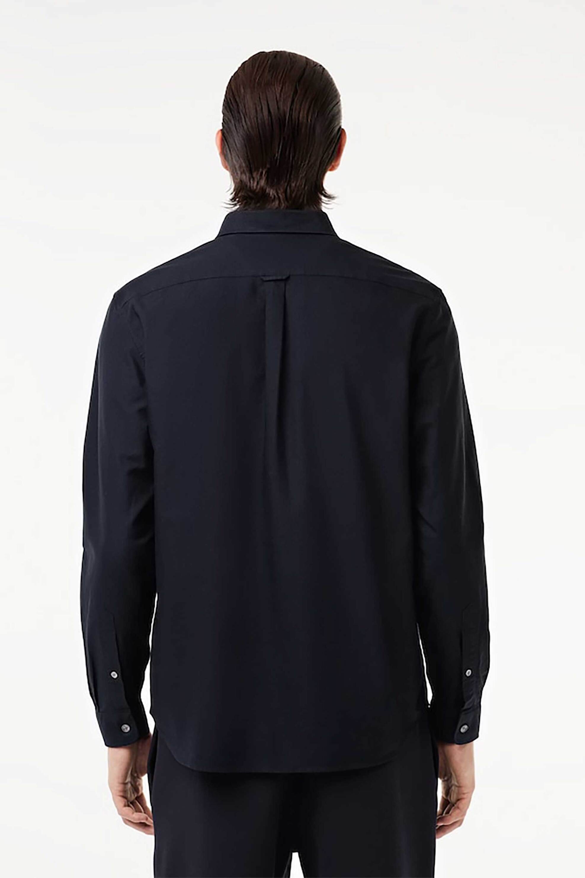 Lacoste ανδρικό πουκάμισο oxford button down με τσέπη και κεντημένο λογότυπο Regular Fit - CH1911 Μπλε Σκούρο φωτογραφία