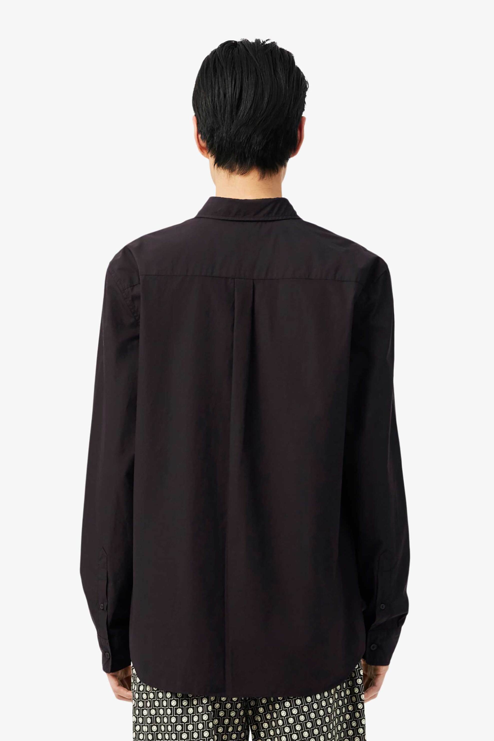 Lacoste Ανδρικό Πουκάμισο Poplin Button Down με Κεντημένο Λογότυπο Regular Fit - Ch2316 Καφέ Σκούρο