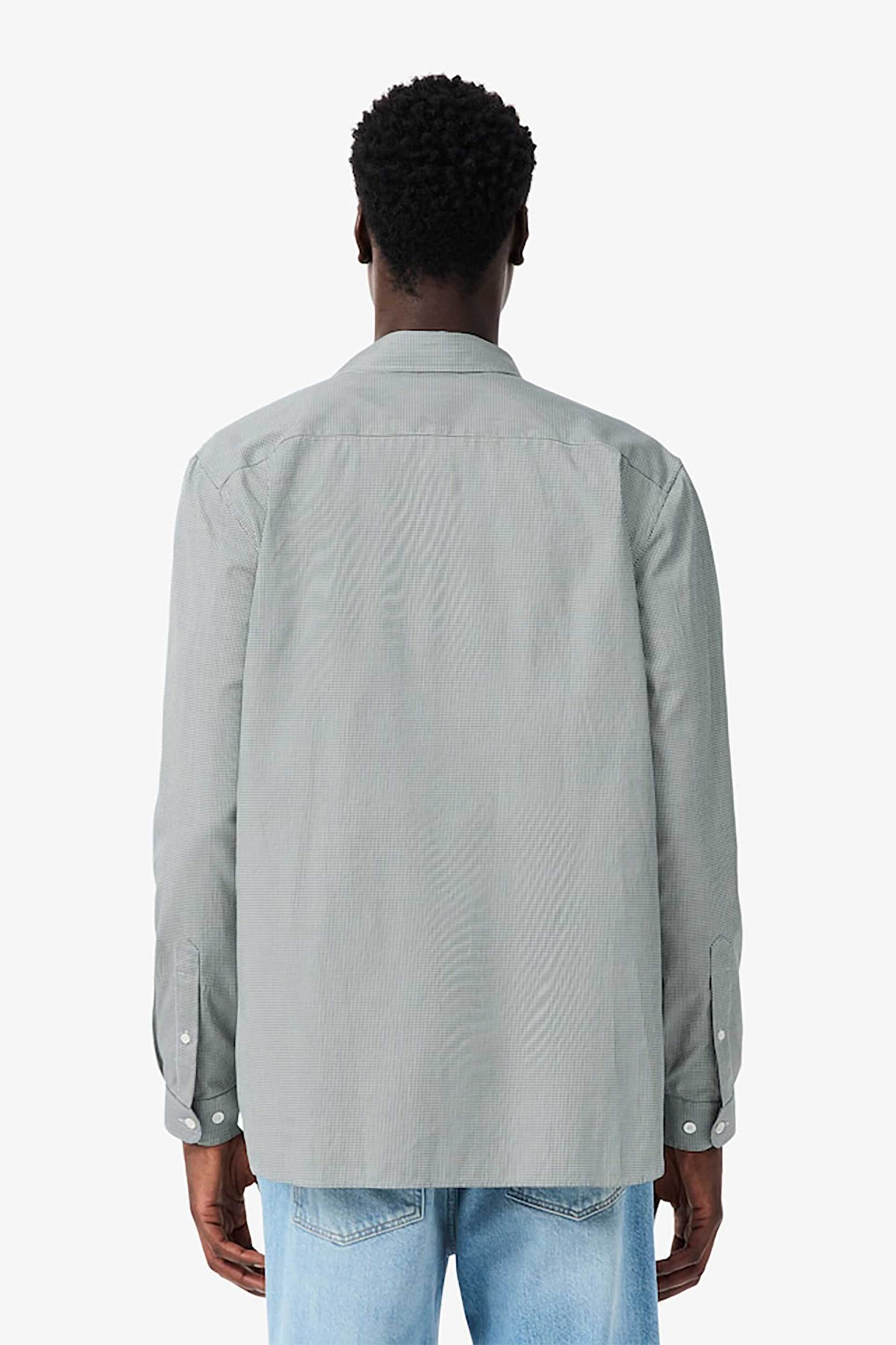 Lacoste Ανδρικό Πουκάμισο Button Down με Ψιλό Καρό Σχέδιο Και Λογότυπο Regular Fit - Ch2433 Πράσινο Σκούρο