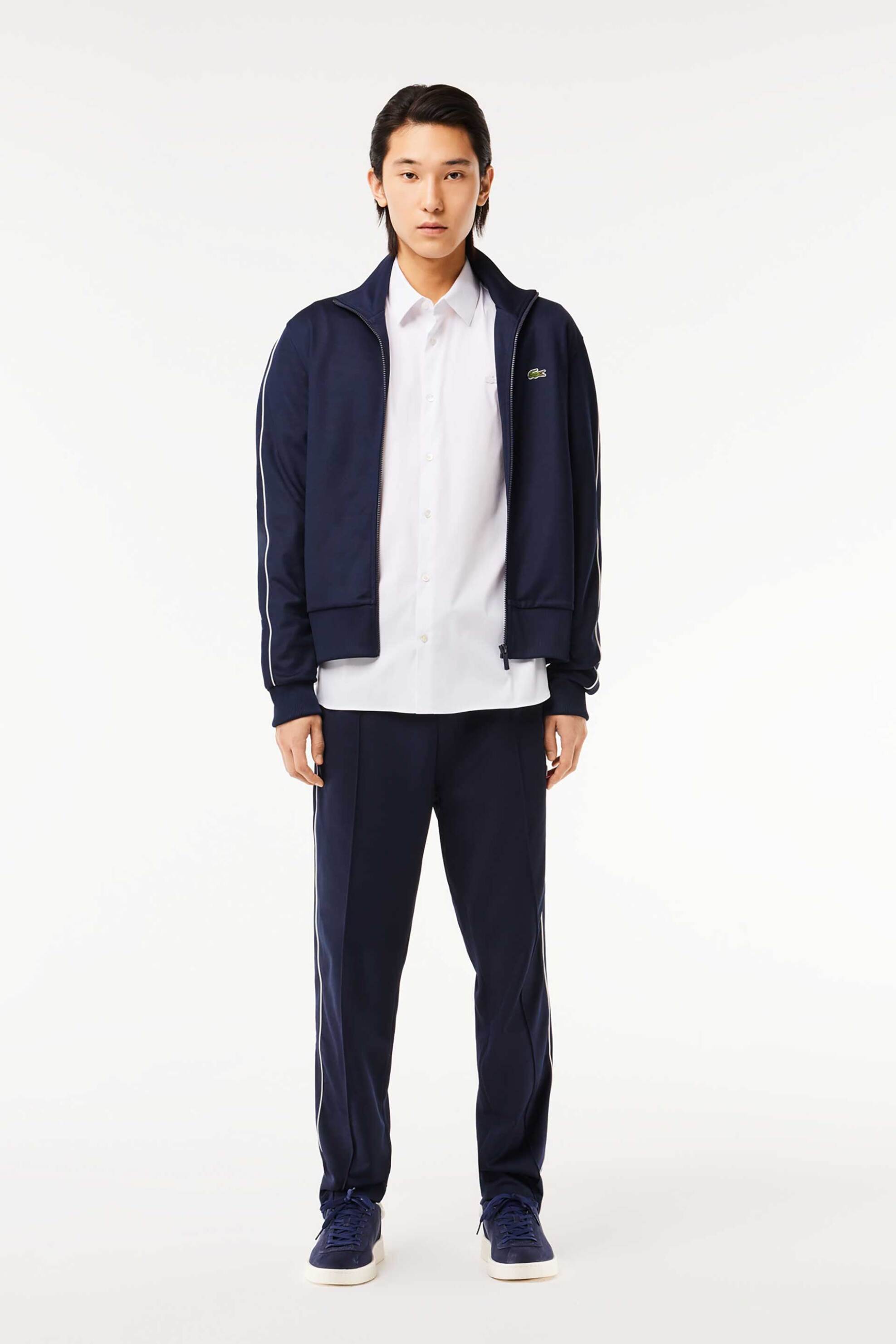 Lacoste ανδρικό πουκάμισο poplin με ton-sur-ton κεντημένο λογότυπο Slim Fit - CH5253 Λευκό φωτογραφία