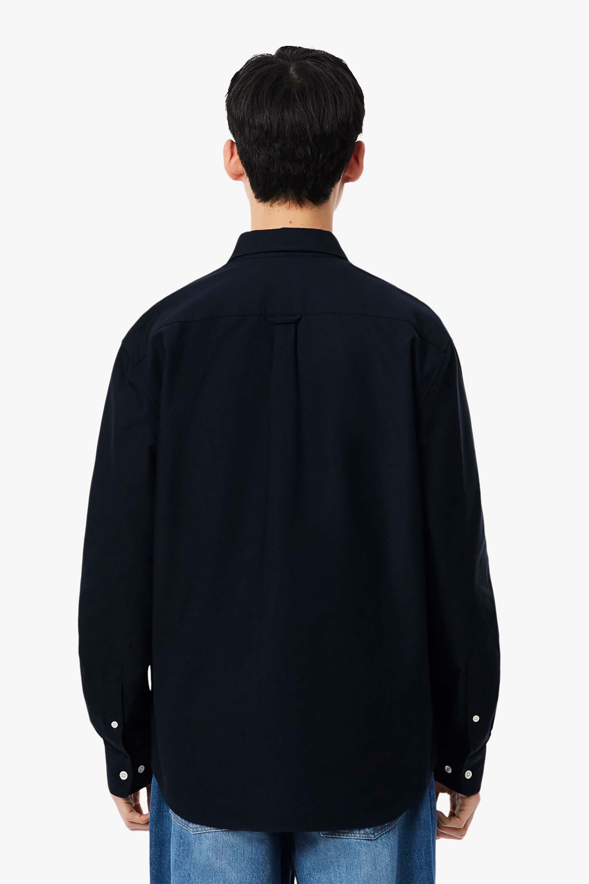 Lacoste Ανδρικό Πουκάμισο Oxford Button Down με Κεντημένο Λογότυπο Regular Fit - Ch8800 Μπλε Σκούρο