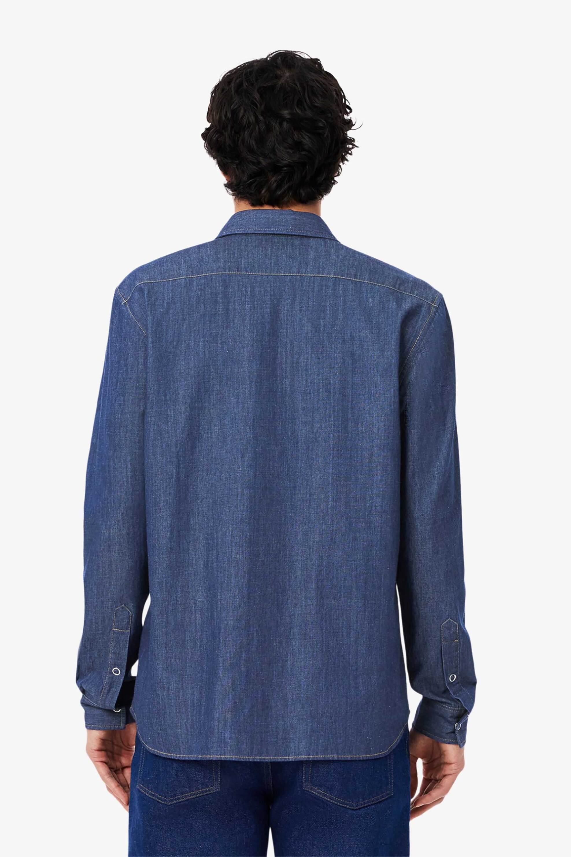 Lacoste Ανδρικό Denim Πουκάμισο με Κεντημένο Λογότυπο Regular Fit - Ch9084-00 Blue Σκούρο