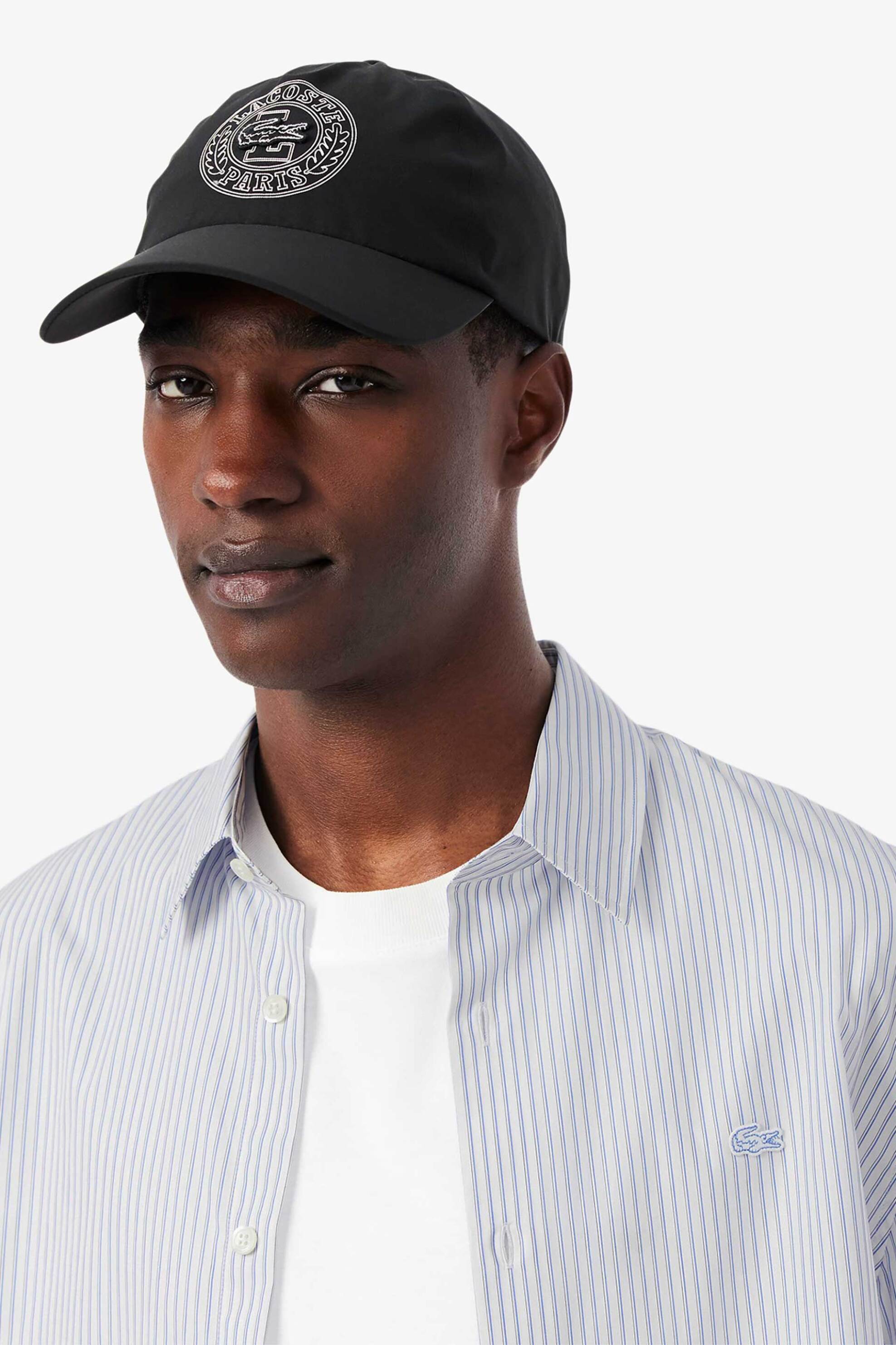 Lacoste ανδρικό πουκάμισο με ριγέ σχέδιο και κεντημένο λογότυπο Regular Fit - CH9087-00 Μπλε Ανοιχτό φωτογραφία