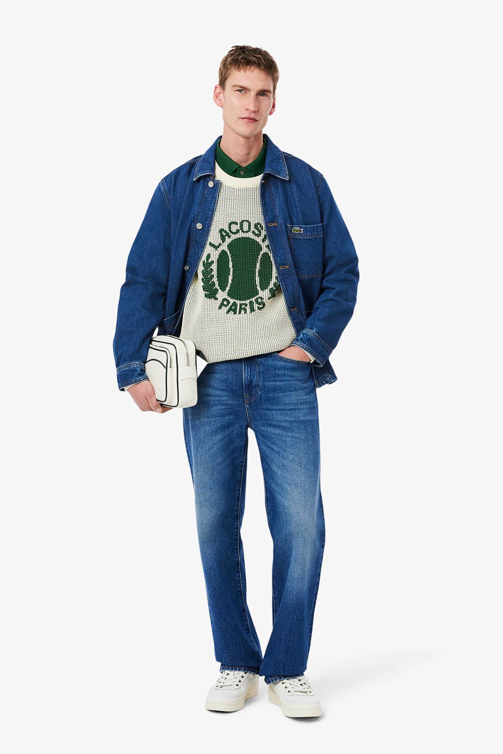 Lacoste ανδρικό denim overshirt με τσέπες και κεντημένο λογότυπο - CH9222-00 Μπλε φωτογραφία