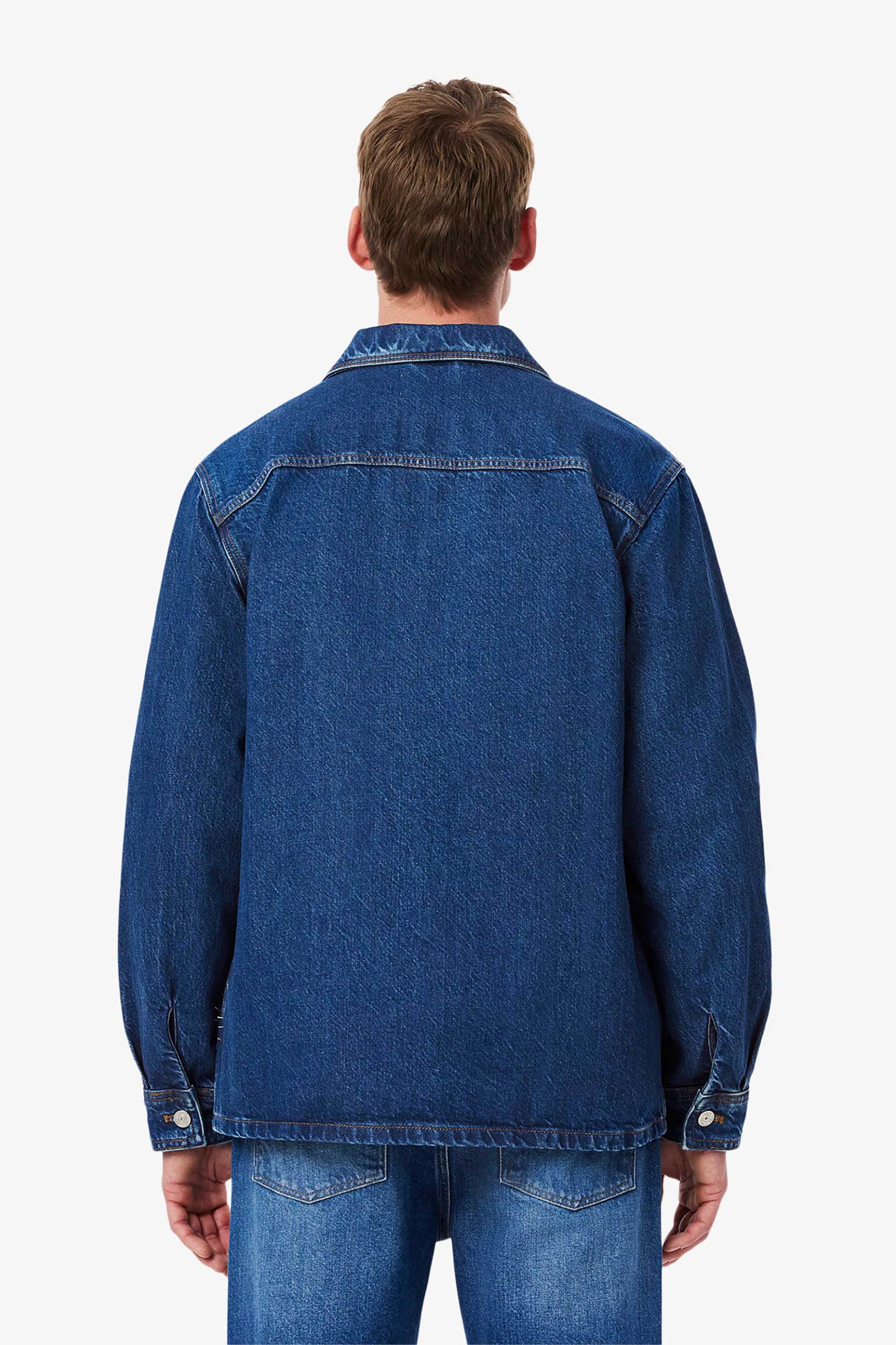 Lacoste ανδρικό denim overshirt με τσέπες και κεντημένο λογότυπο - CH9222-00 Μπλε φωτογραφία