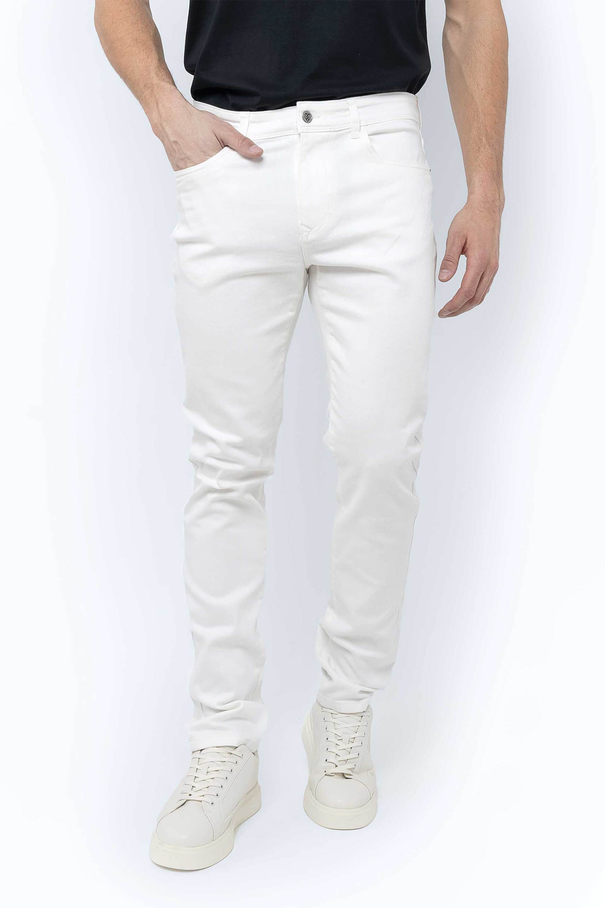 The Bostonians ανδρικό τζιν παντελόνι πεντάτσεπο Regular Fit - CJ2140523 Λευκό