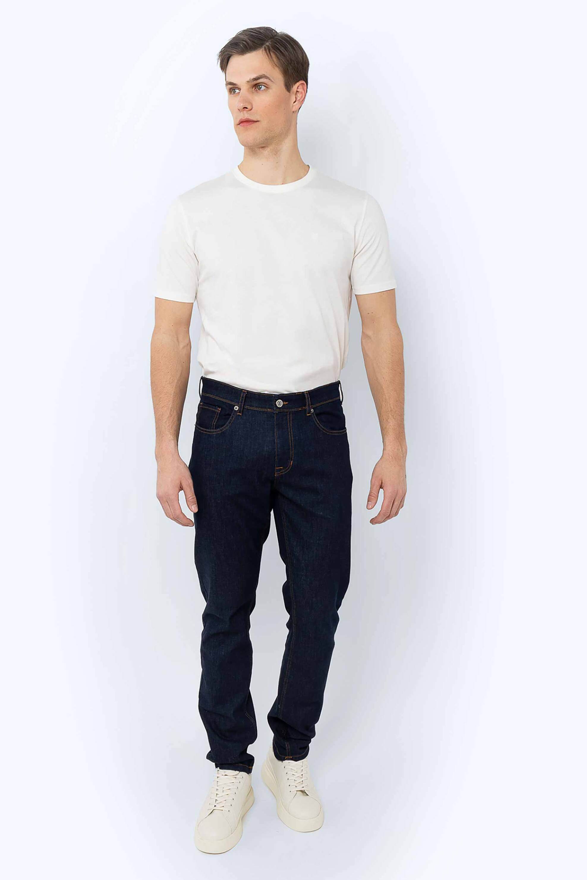 THE BOSTONIANS The Bostonians ανδρικό τζιν παντελόνι πεντάτσεπο Regular Fit - CJ2150523 Μπλε Σκούρο