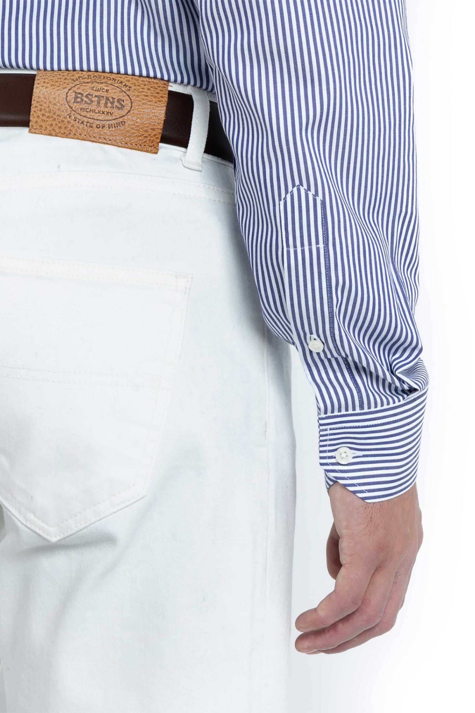 The Bostonians Ανδρικό Τζιν Παντελόνι Πεντάτσεπο Regular Fit - Cj2501023 Εκρού