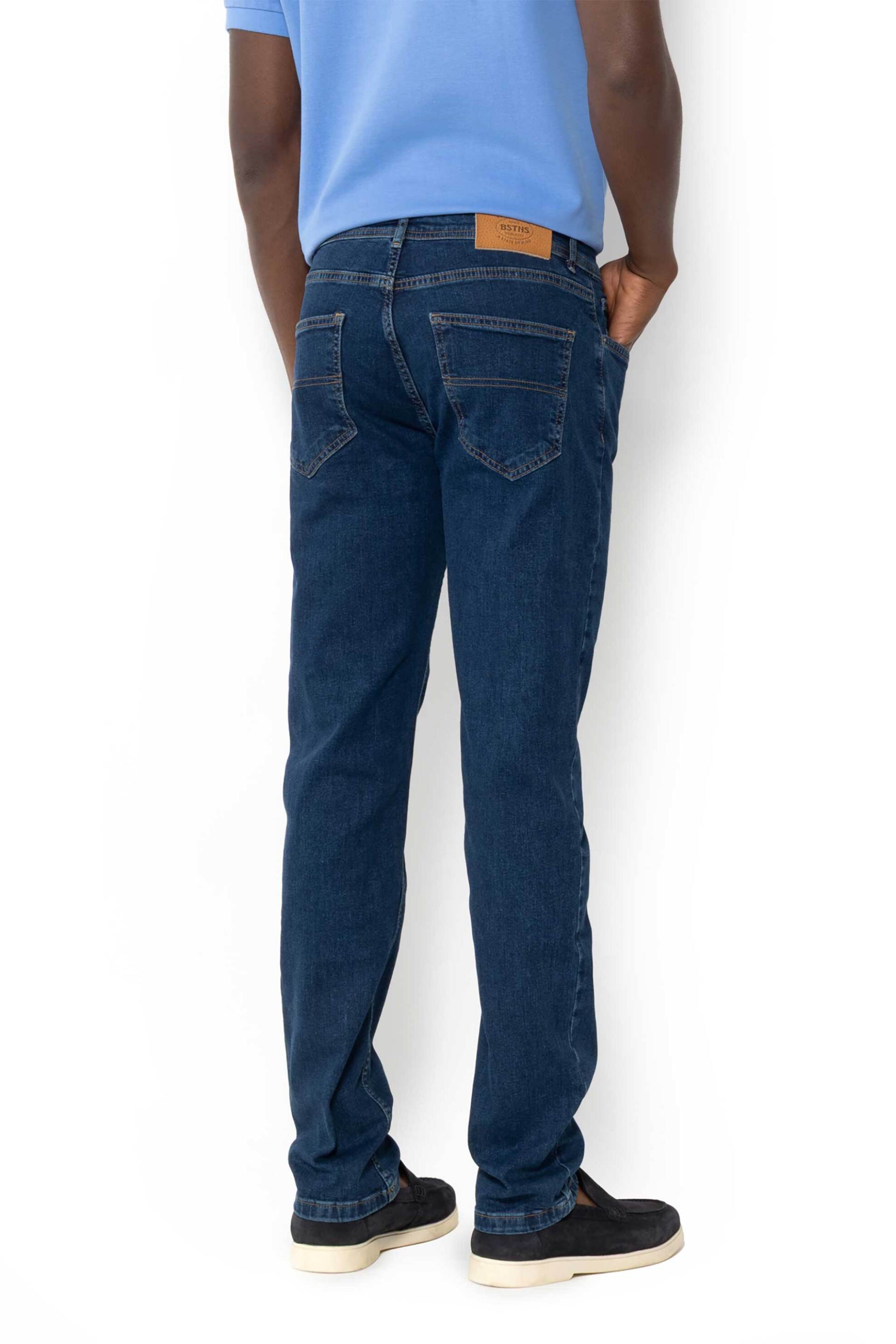 The Bostonians Ανδρικό Τζιν Παντελόνι Πεντάτσεπο Regular Fit - Cj2501025 Denim Blue