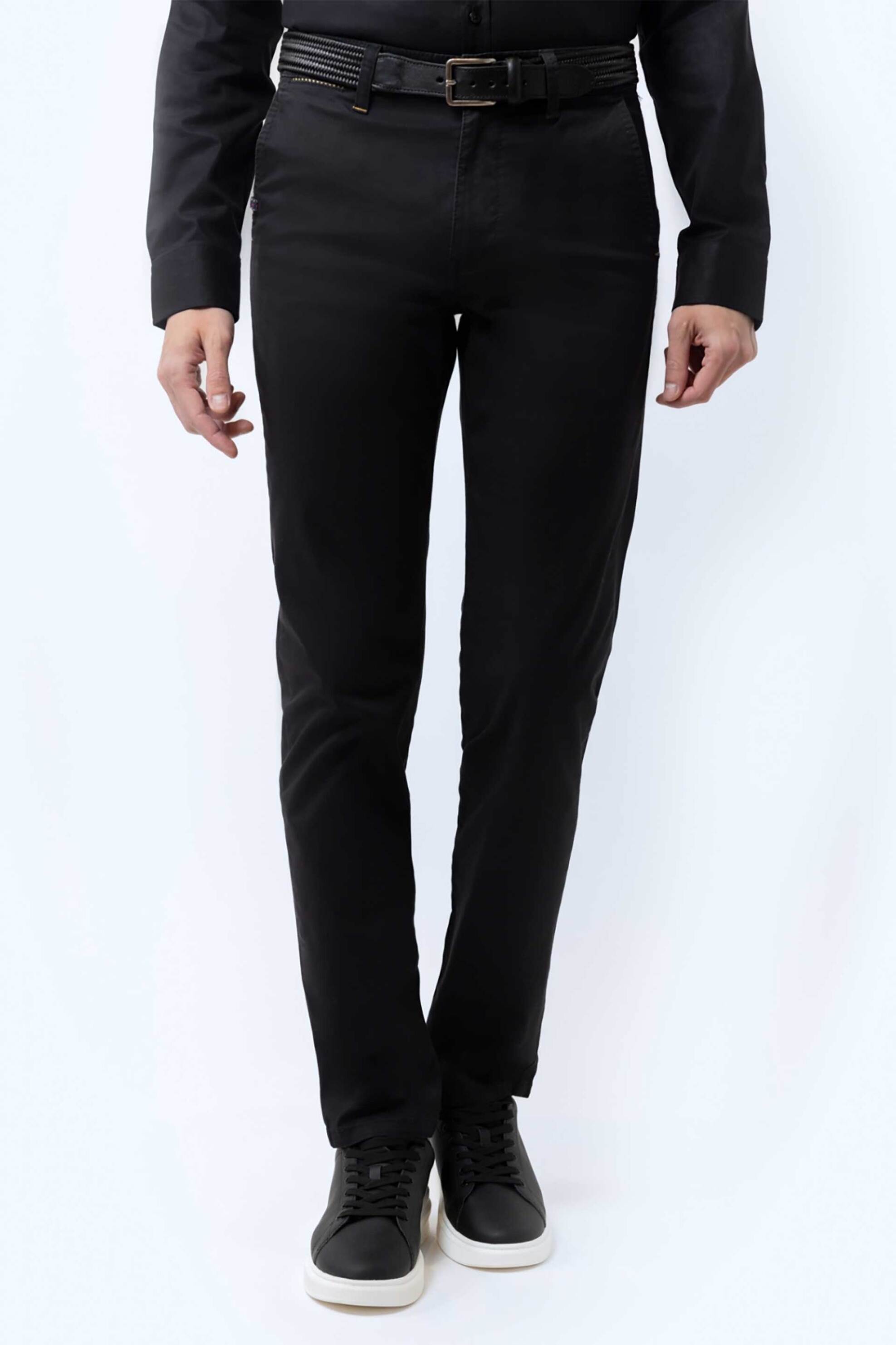The Bostonians ανδρικό παντελόνι chino gabardine Regular Fit - CN07187963 Μαύρο φωτογραφία