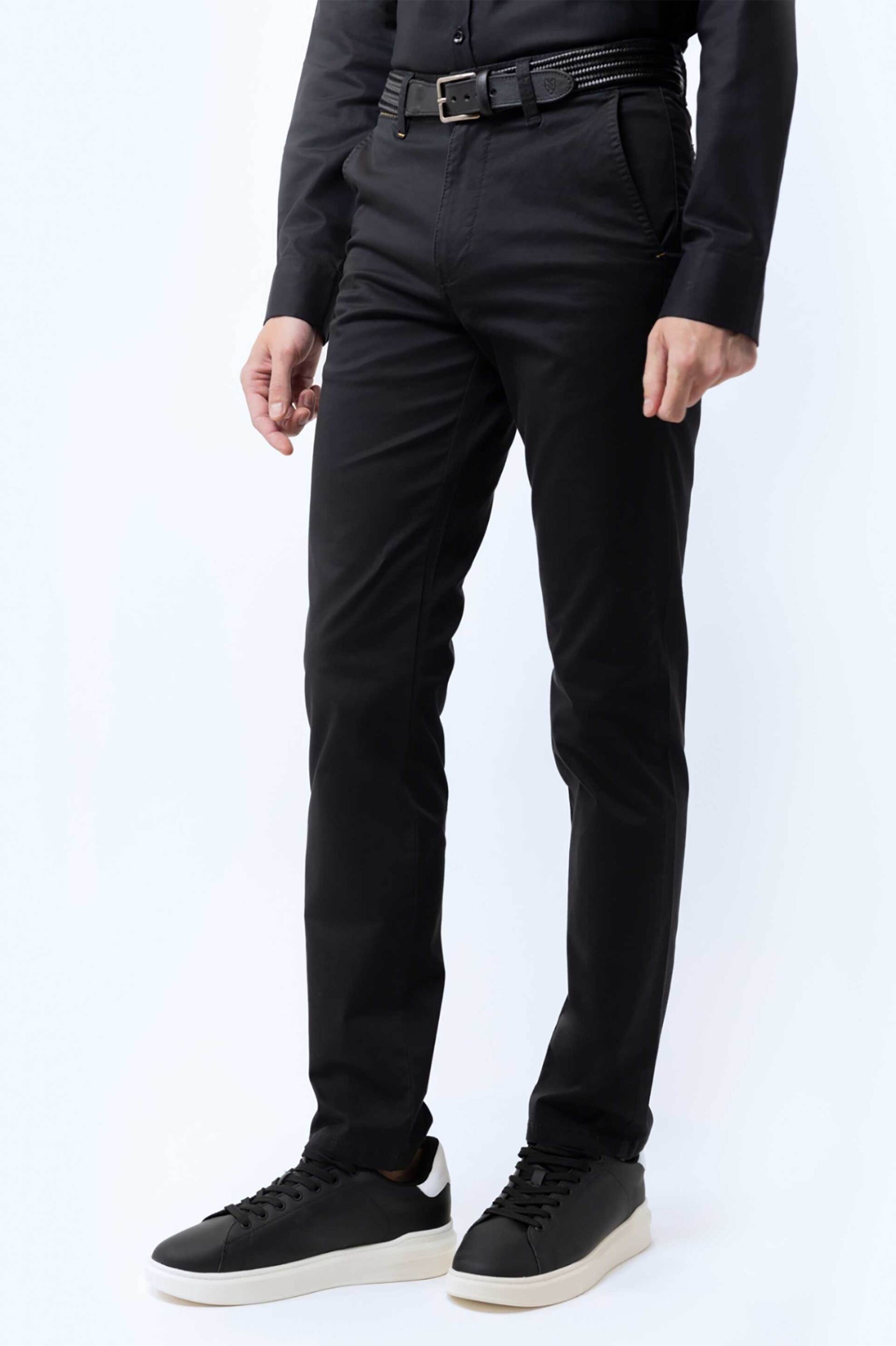 The Bostonians ανδρικό παντελόνι chino gabardine Regular Fit - CN07187963 Μαύρο φωτογραφία
