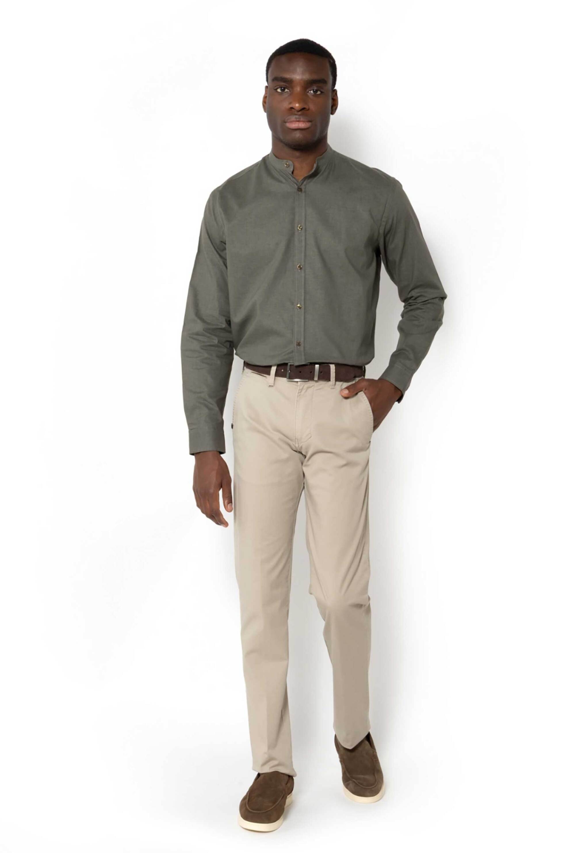 The Bostonians ανδρικό παντελόνι chino gabardine Regular Fit - CN07187963 Μπεζ