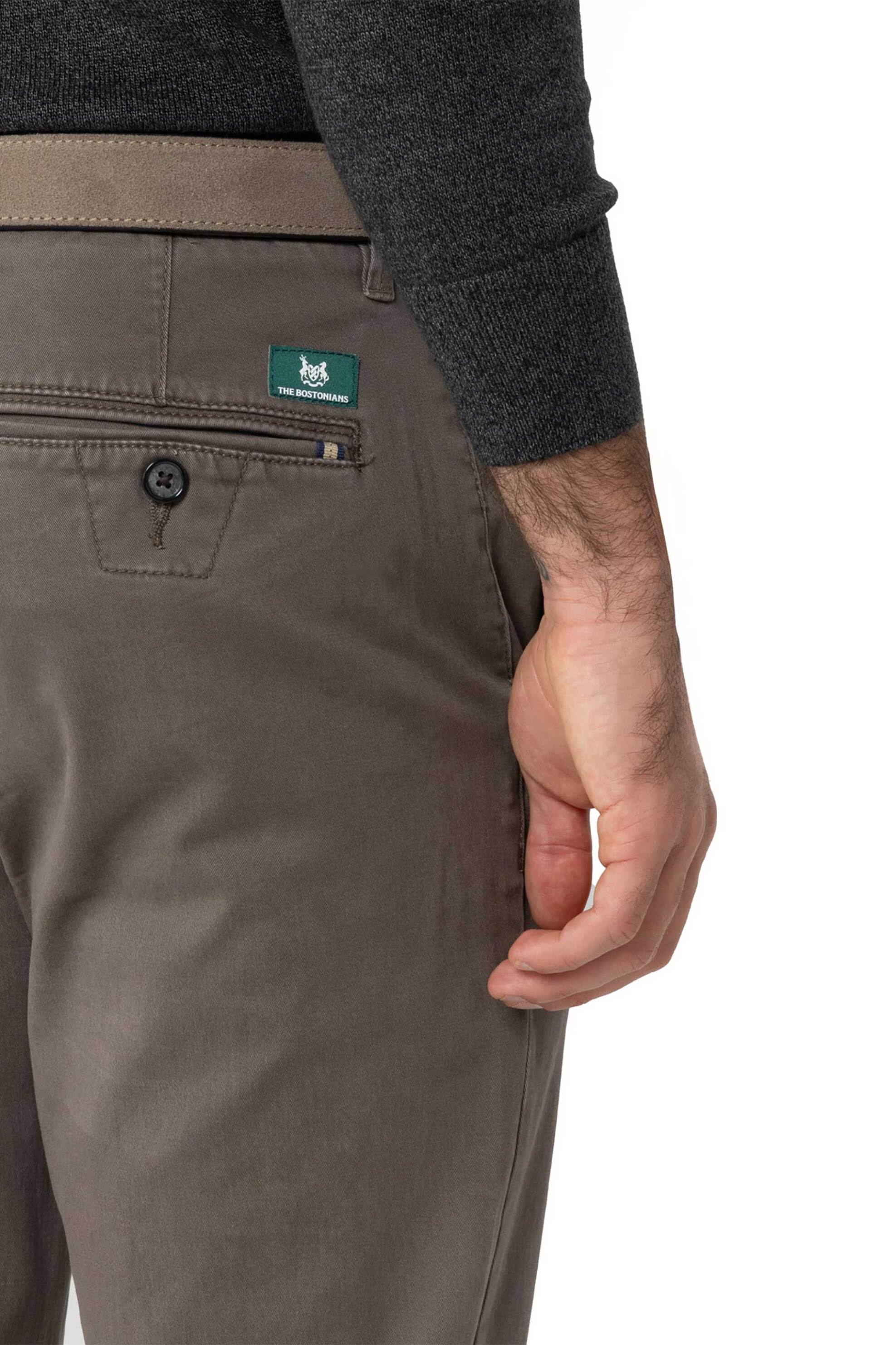 The Bostonians Ανδρικό Chino Παντελόνι Regular Fit Gabardine - Cn10917553 Γκρι
