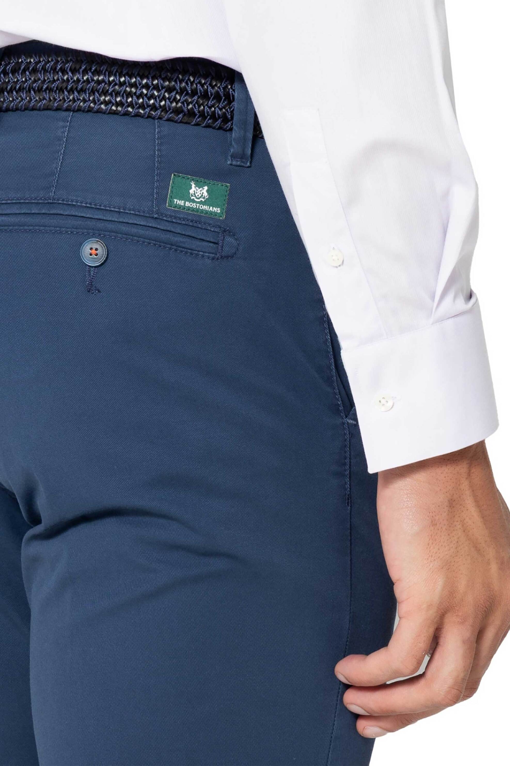 The Bostonians Ανδρικό Παντελόνι Chino Twill Modern Fit - Cn1154T596 Μπλε Ραφ