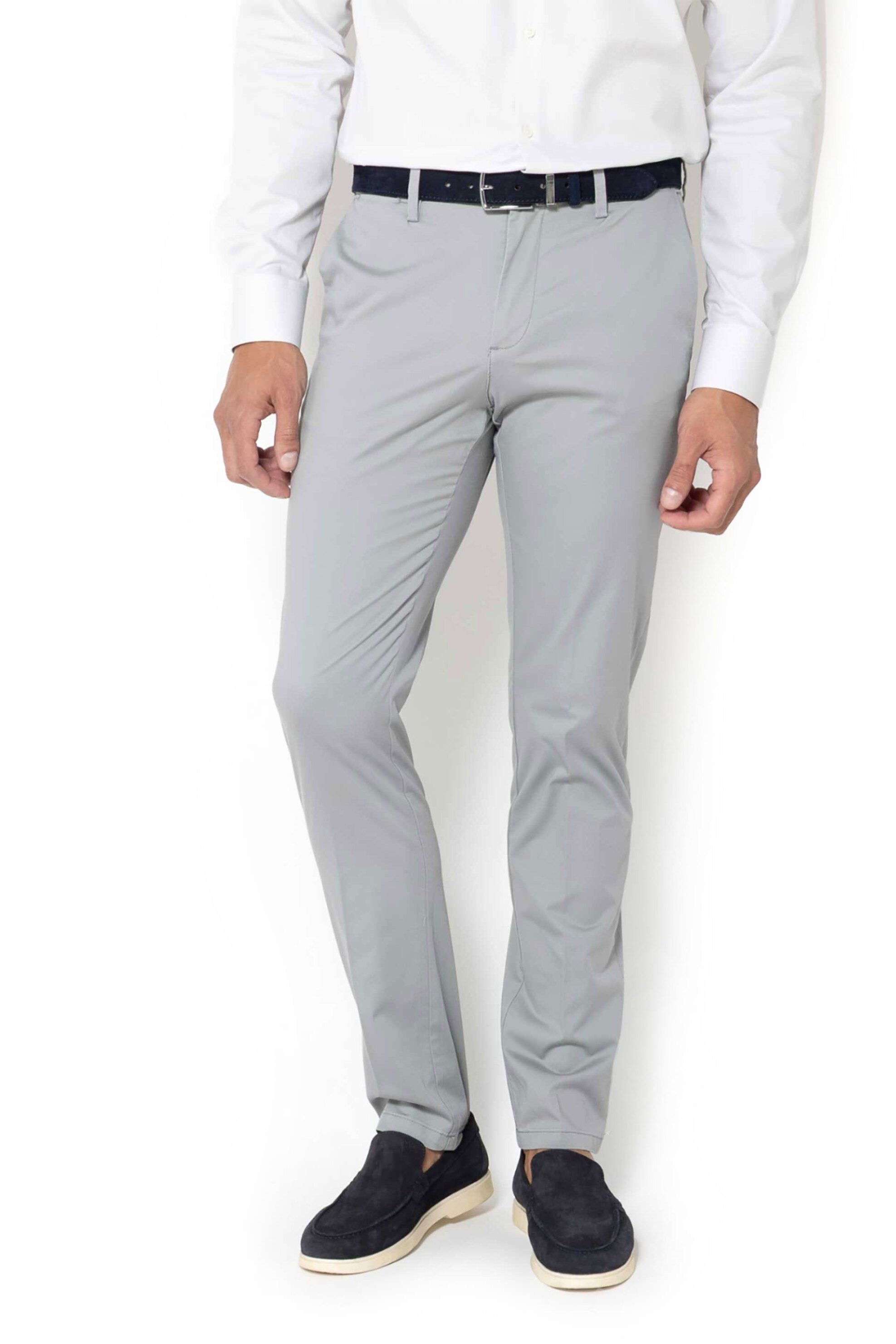 THE BOSTONIANS The Bostonians ανδρικό παντελόνι chino satin gabardine μονόχρωμο Regular Fit - CN1452T863 Γκρι