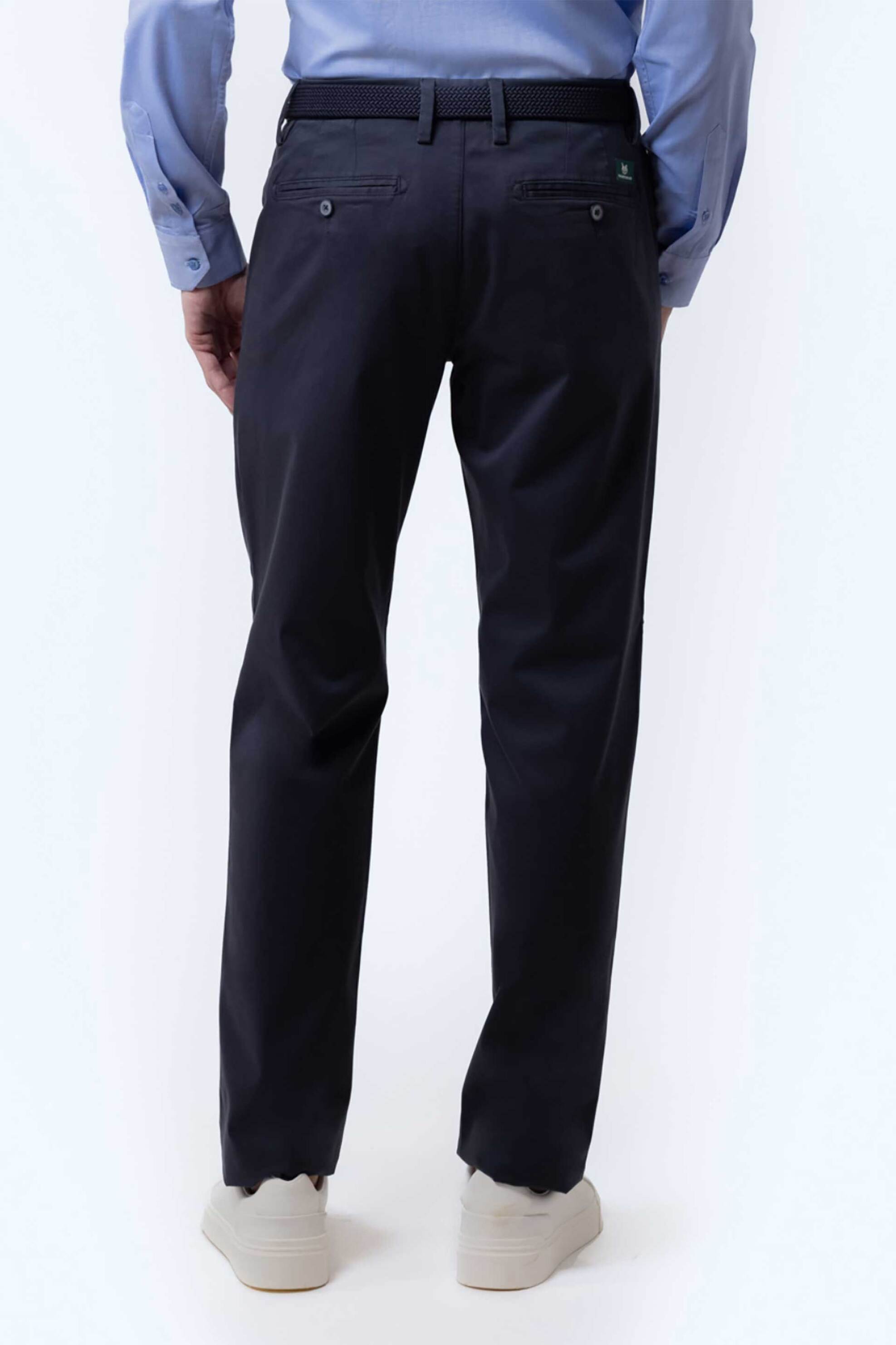 The Bostonians ανδρικό παντελόνι chino satin gabardine Regular Fit - CN1452T863 Μπλε Σκούρο φωτογραφία