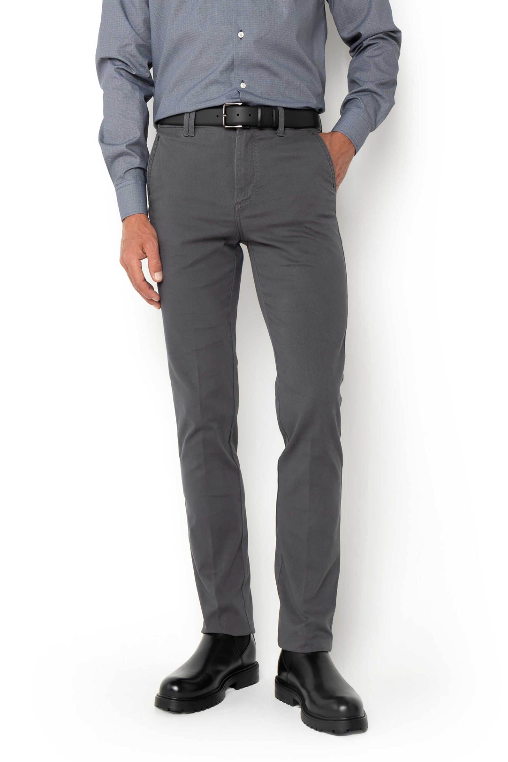 The Bostonians ανδρικό chino παντελόνι Regular Fit "Dobby" - CN1511T922 Ανθρακί