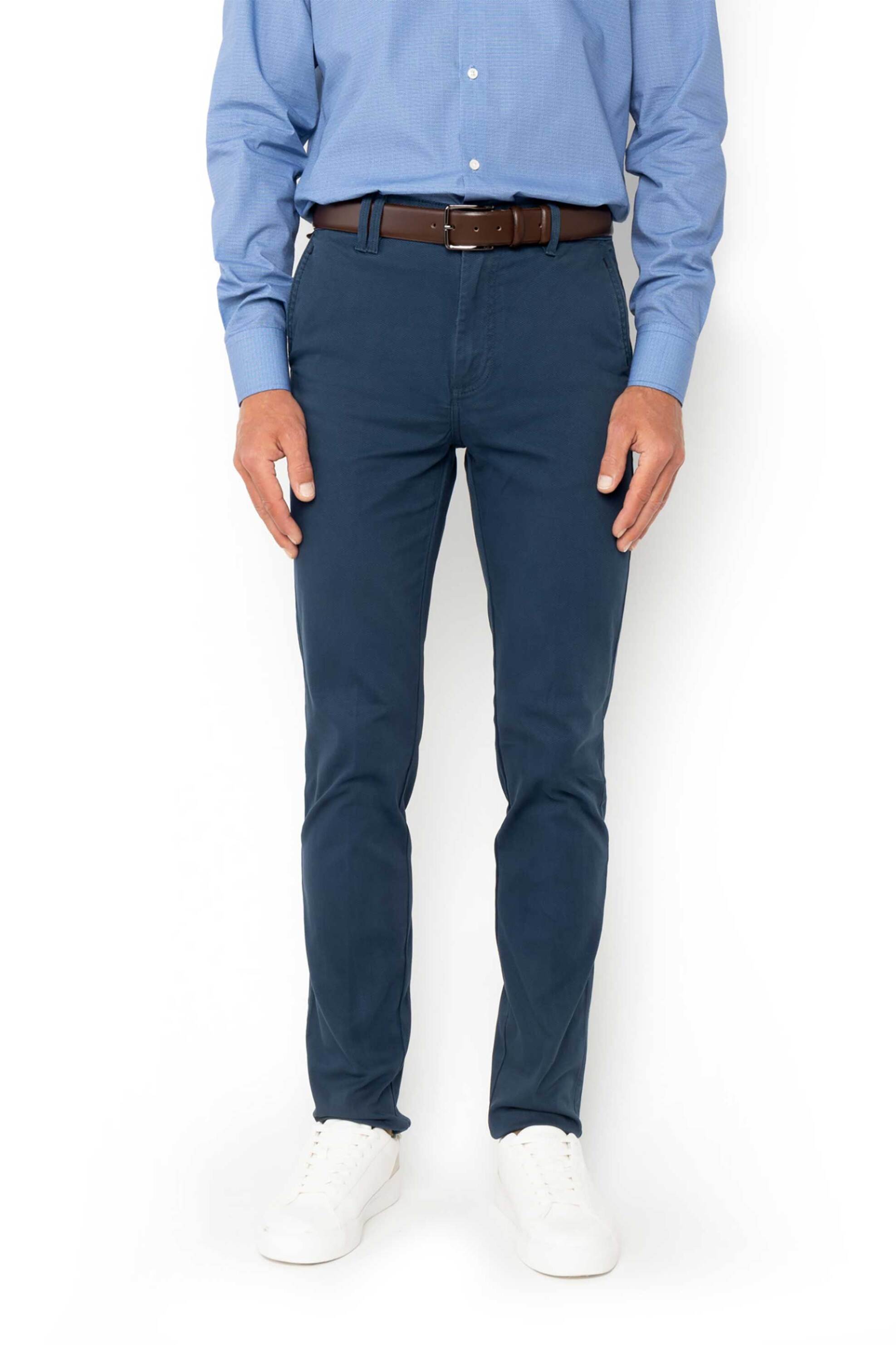 The Bostonians ανδρικό chino παντελόνι Regular Fit "Dobby" - CN1511T922 Μπλε Σκούρο